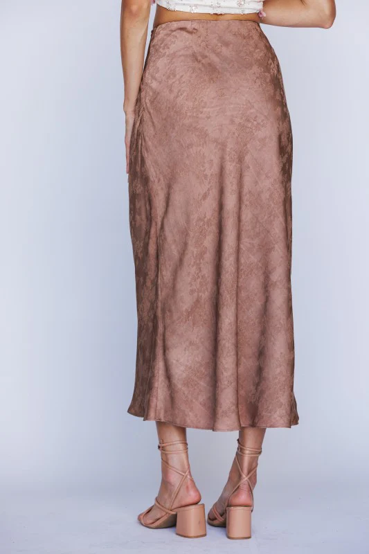 Brown Satin Floral Midi - Image 6