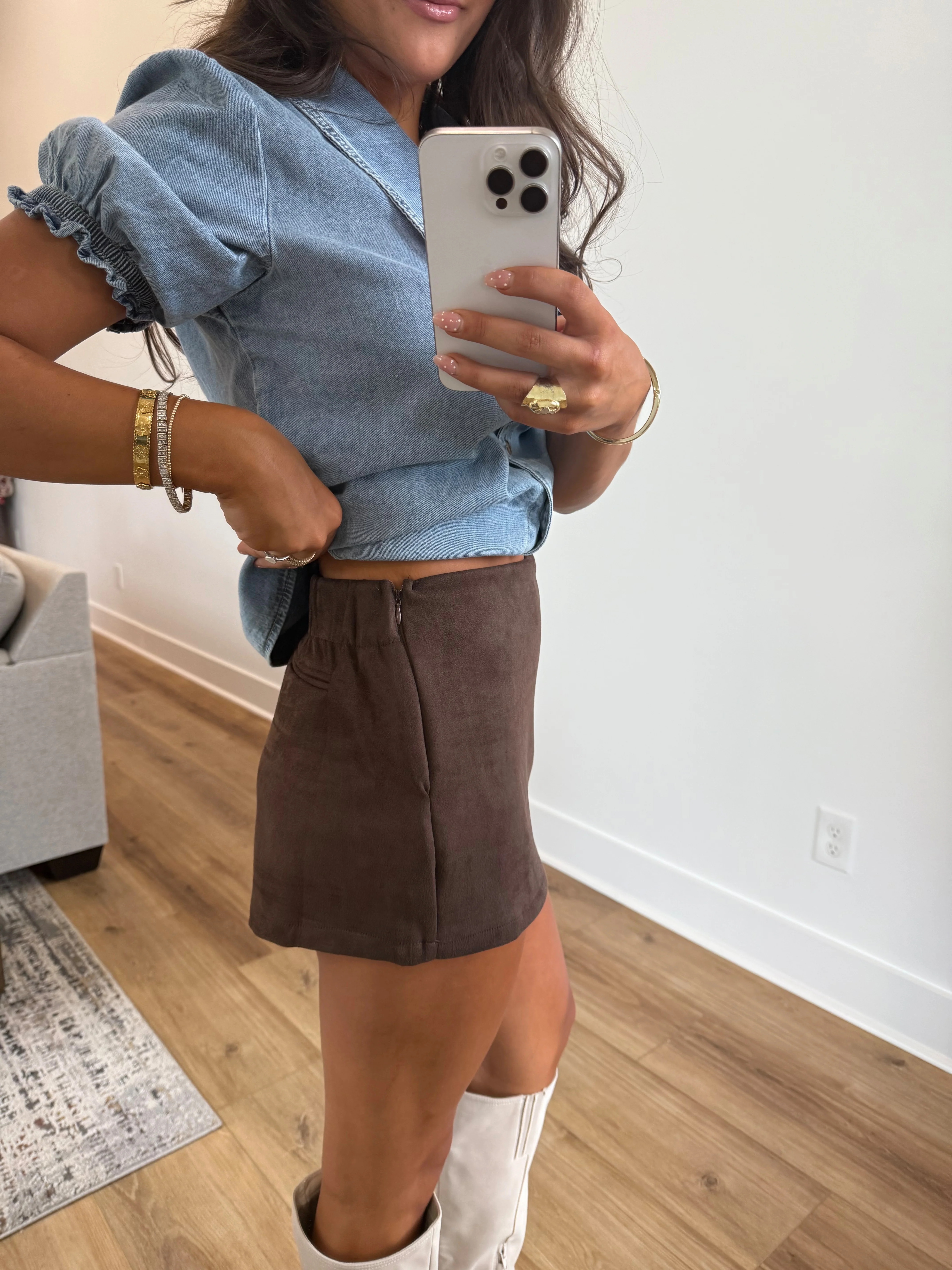 Brown Suede Skort (Restock) - Image 3