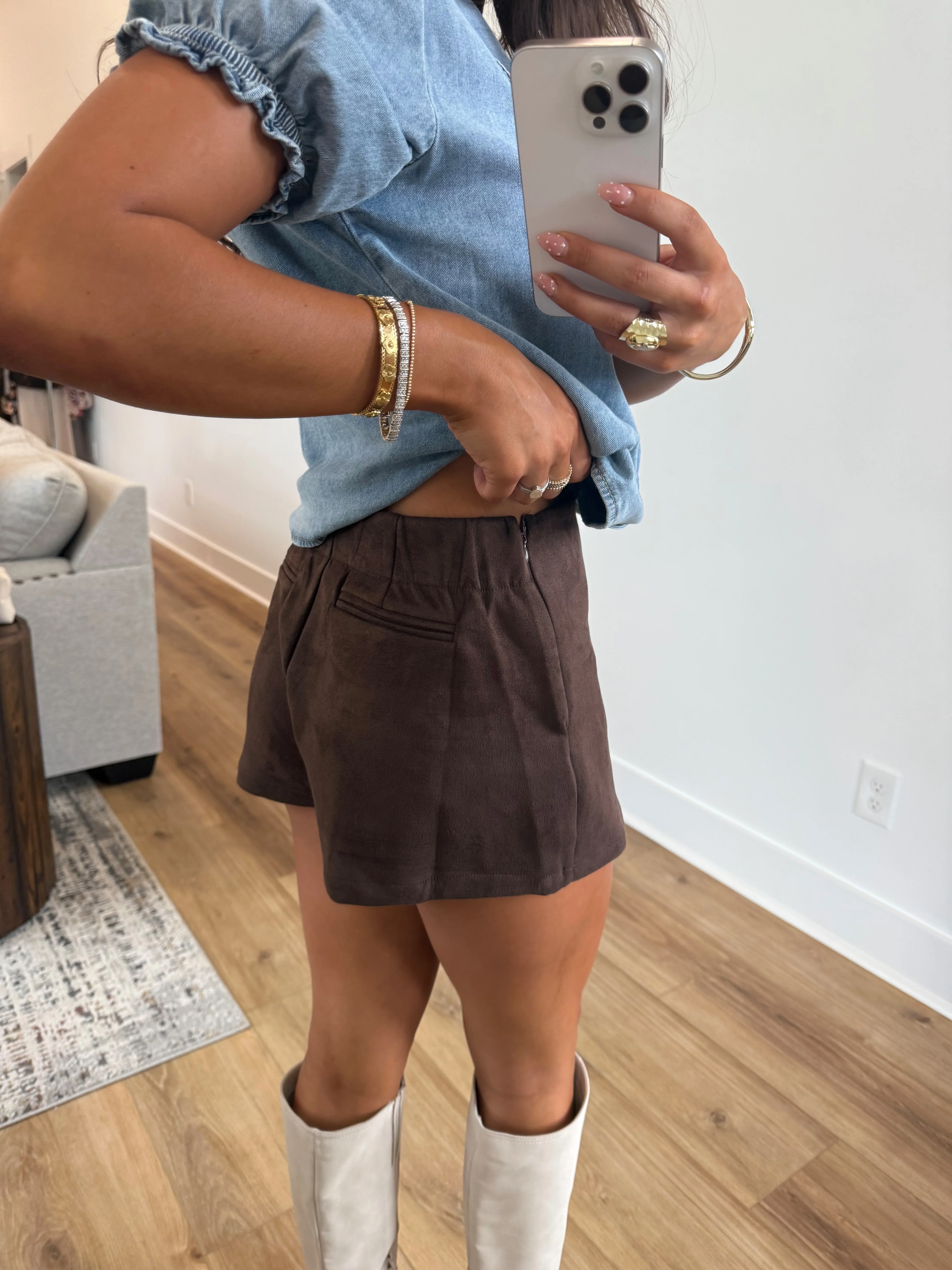 Brown Suede Skort (Restock) - Image 4