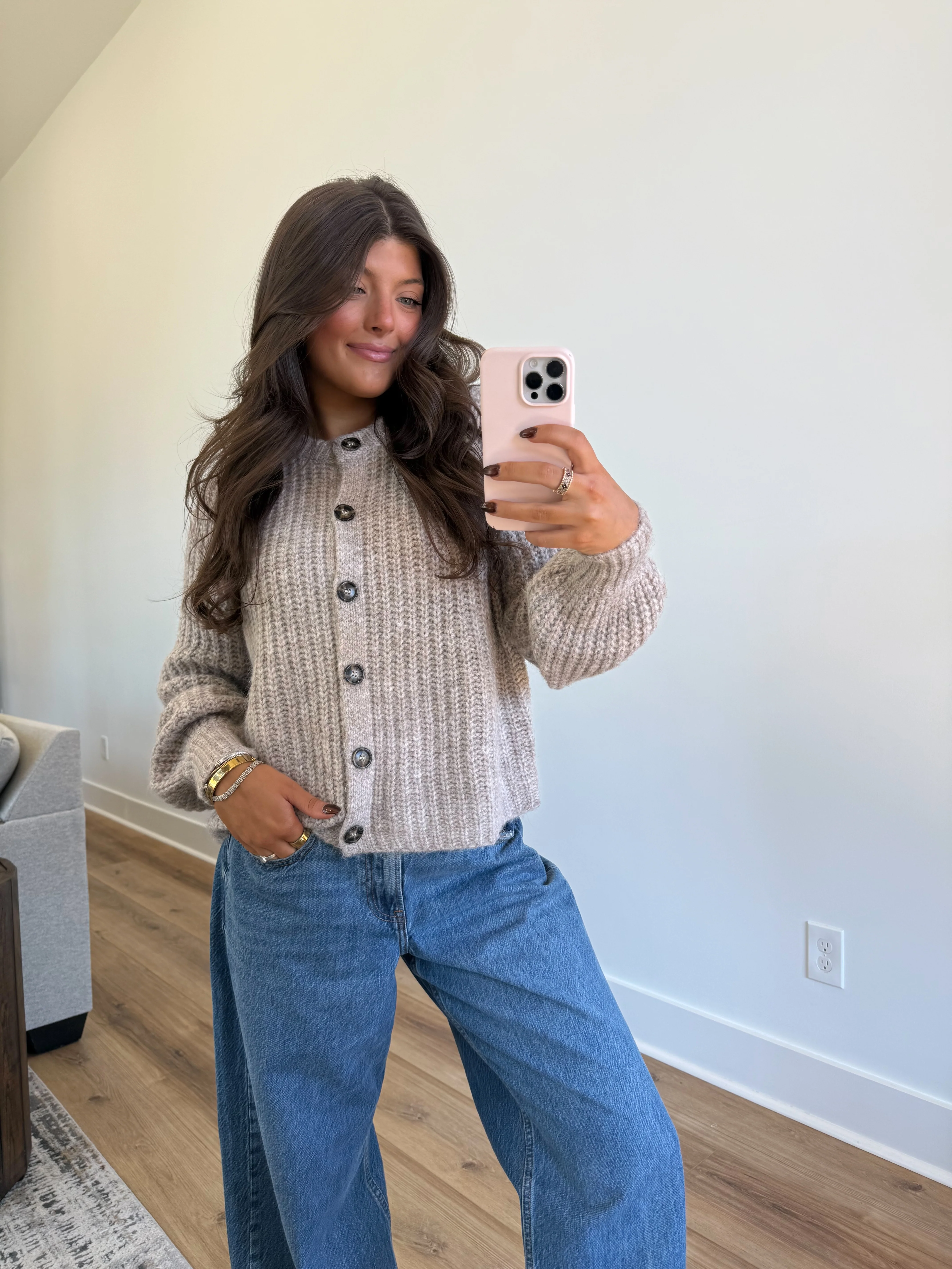 Brushed Button Cardigan