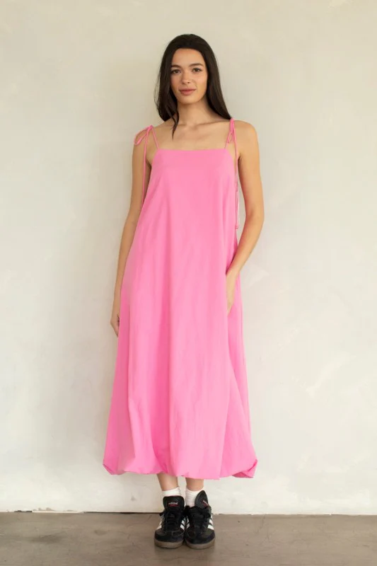 Bubble Hem Midi Dress (Bubblegum) - Image 8