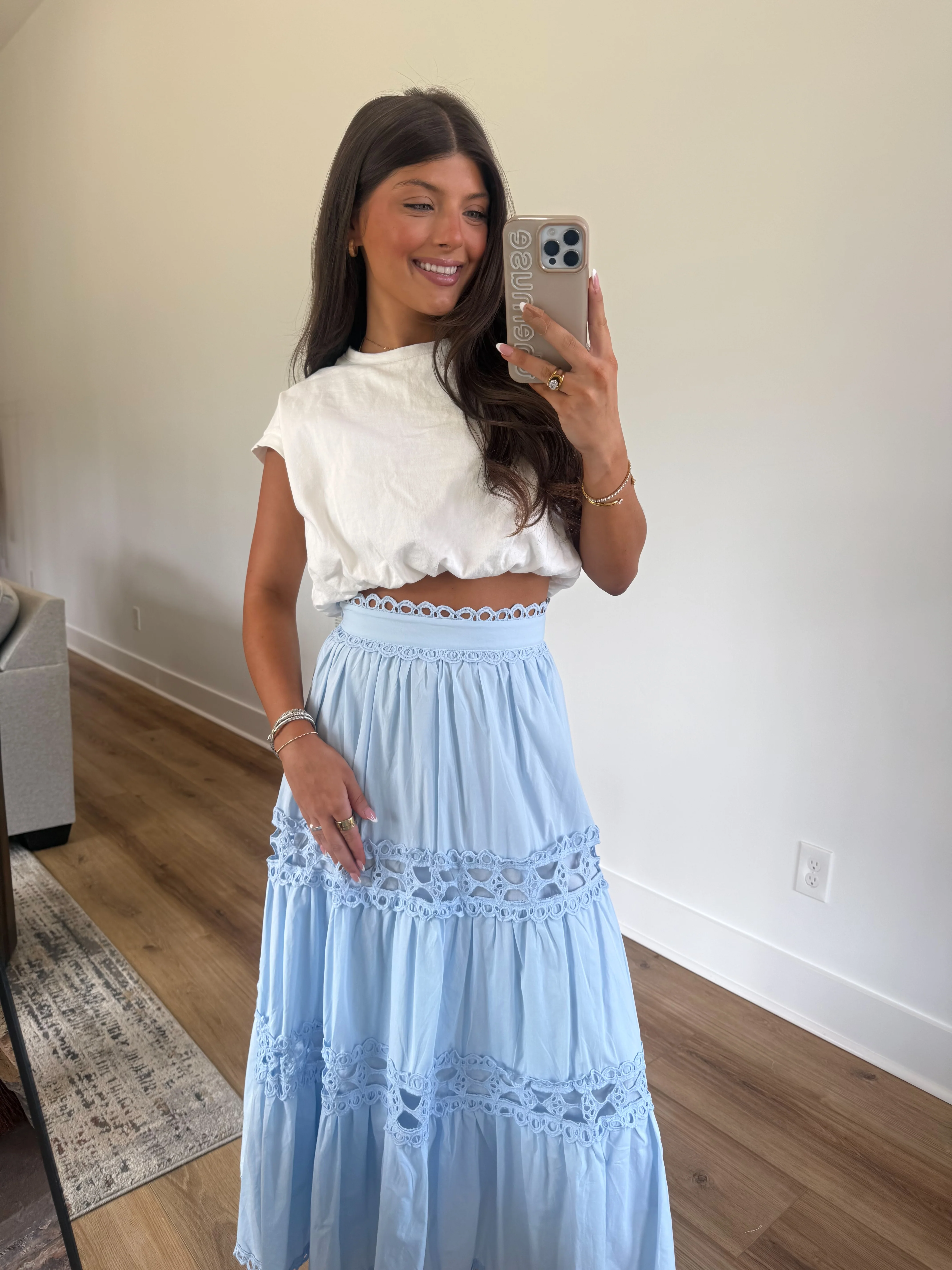Bubble Hem White Tee