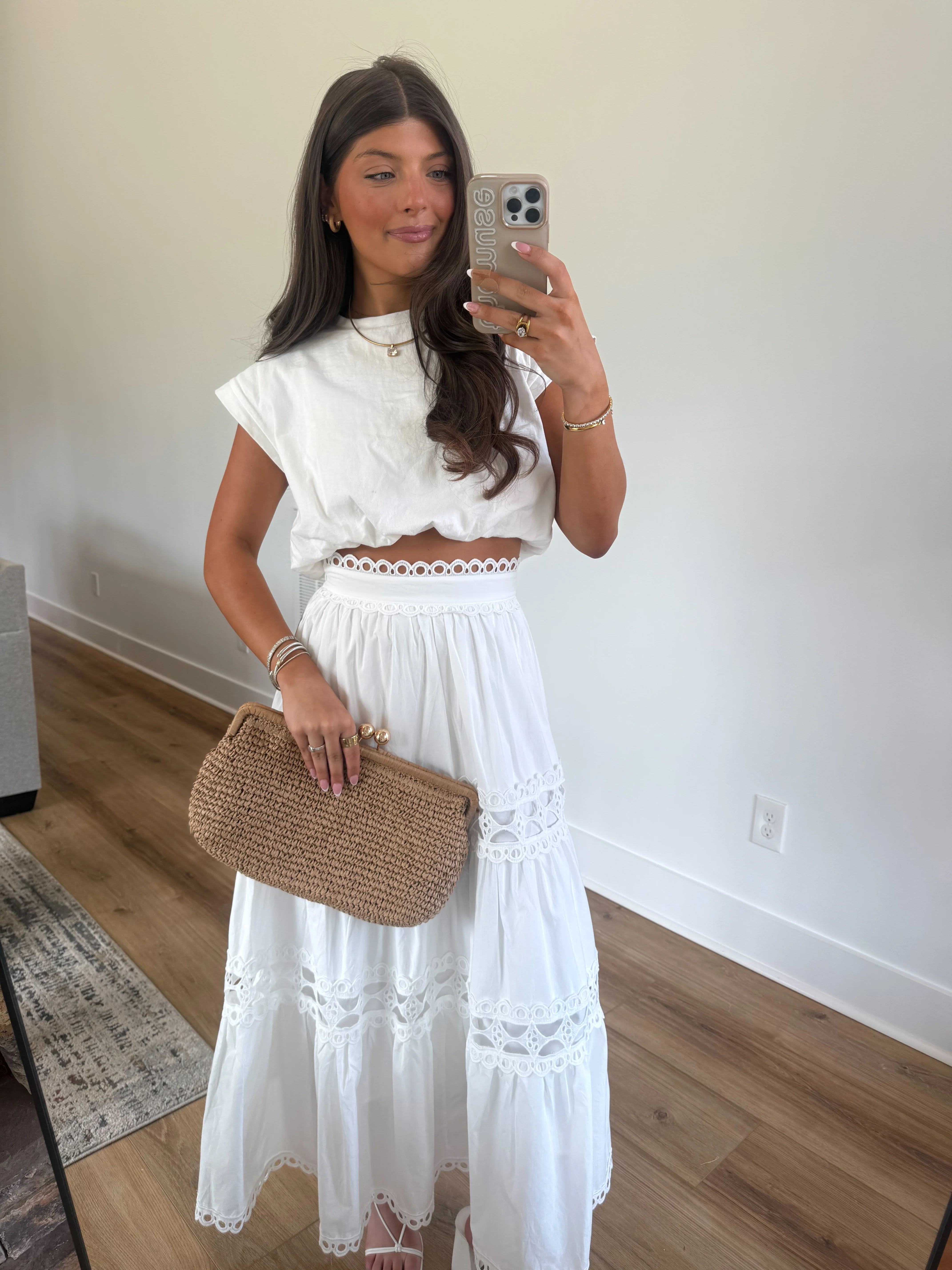 Bubble Hem White Tee - Image 2