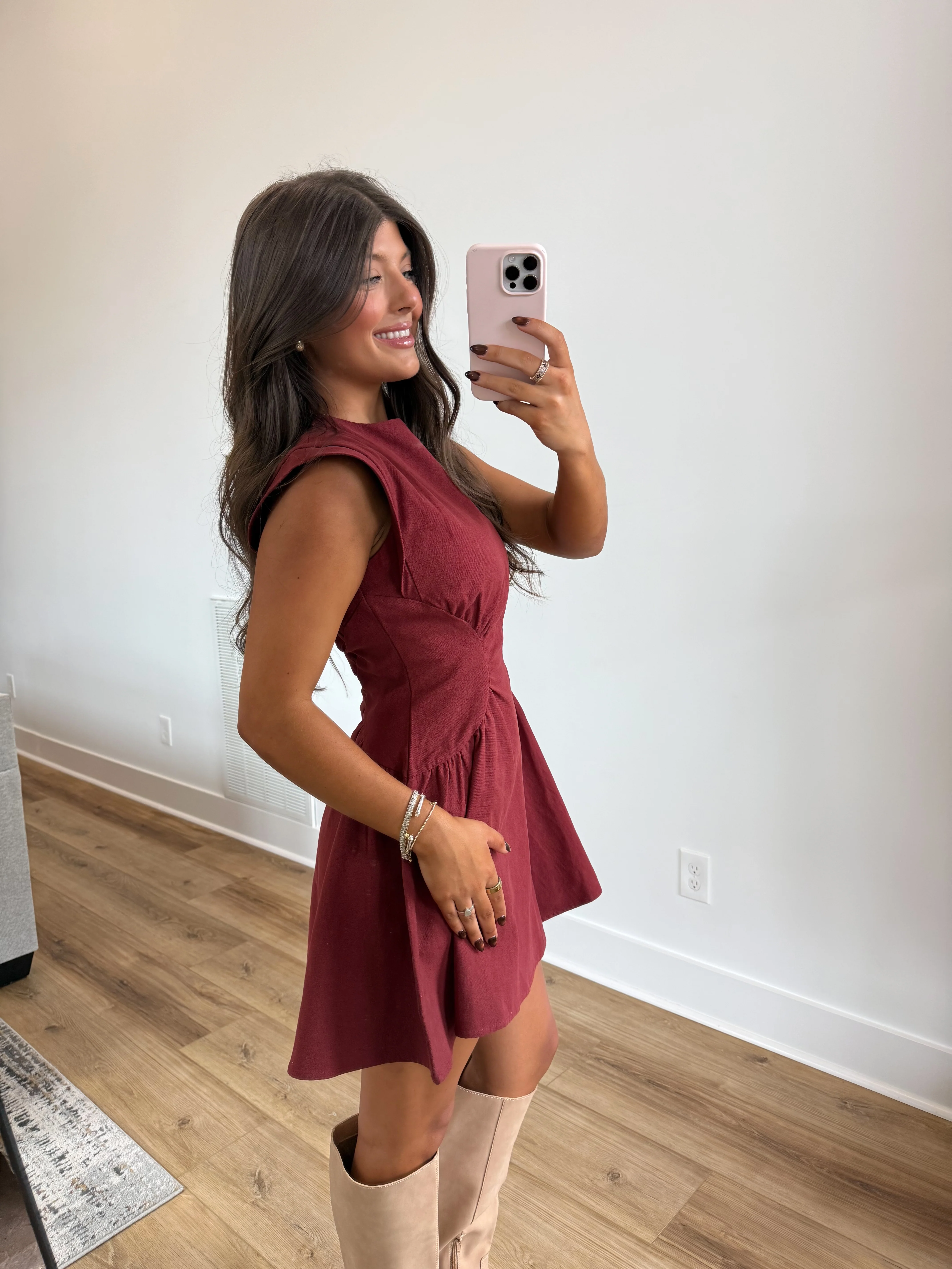 Burgundy Pecan Dress - Image 3