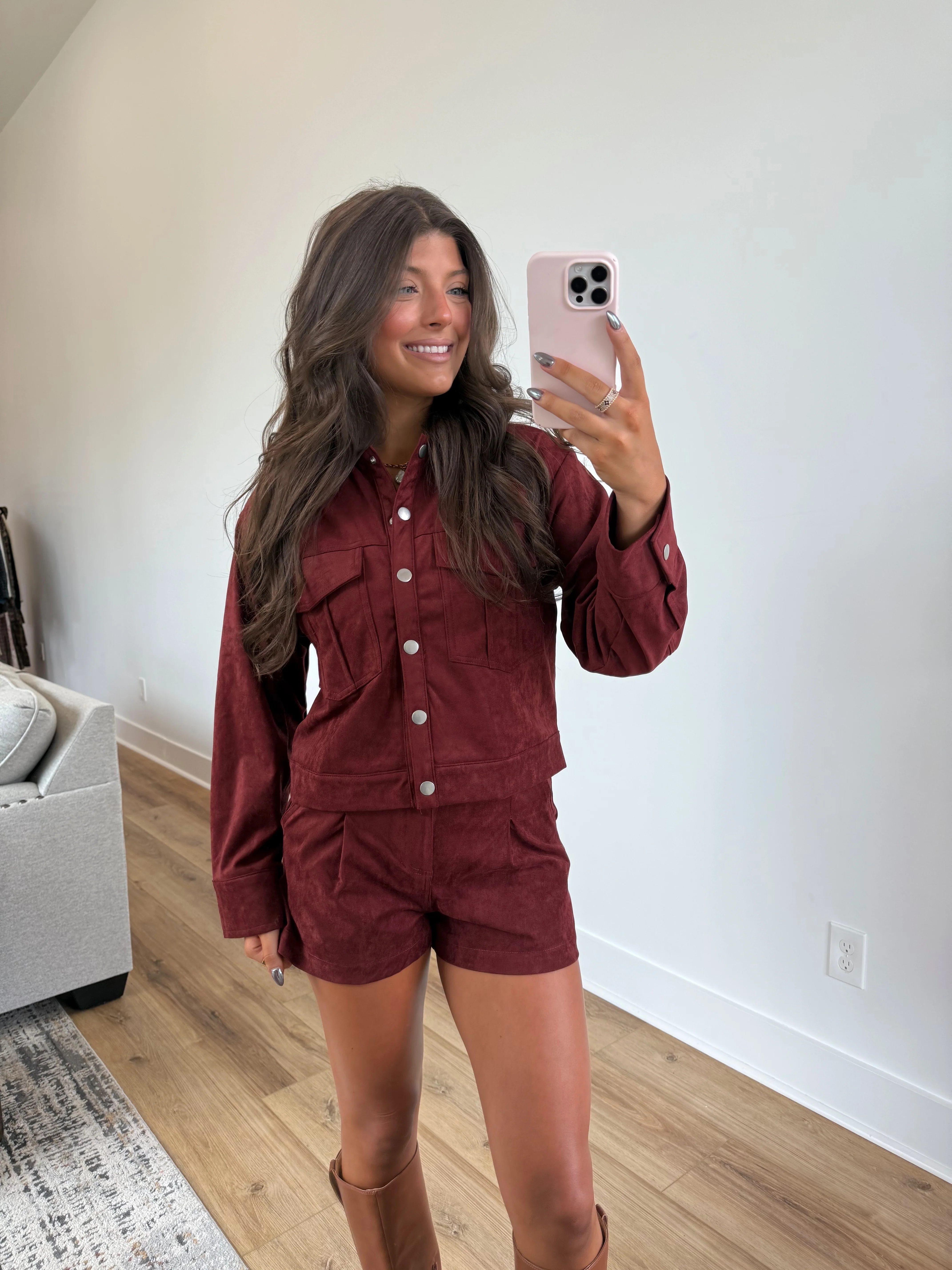 Burgundy Suede Set - Image 2
