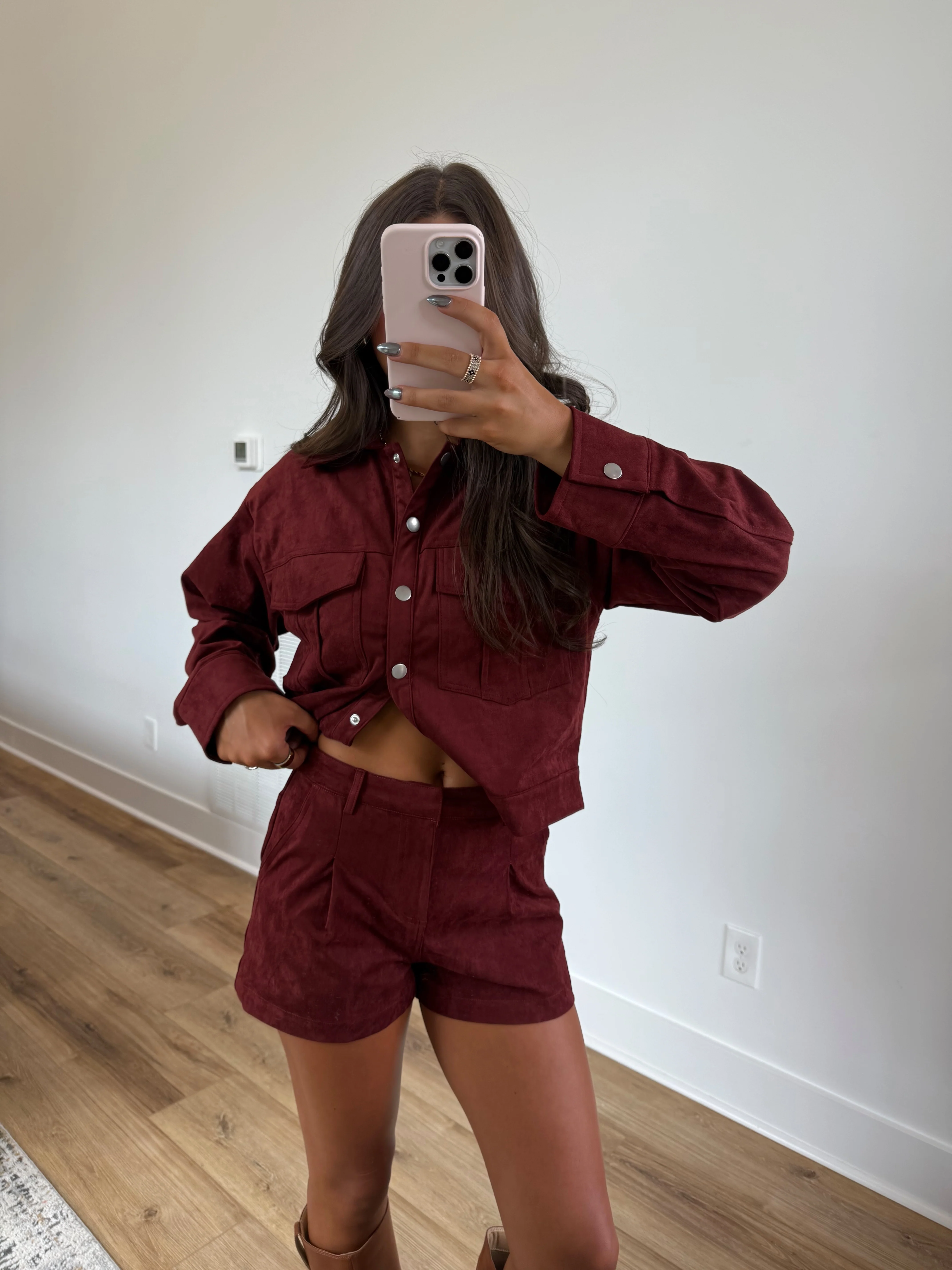 Burgundy Suede Set - Image 3