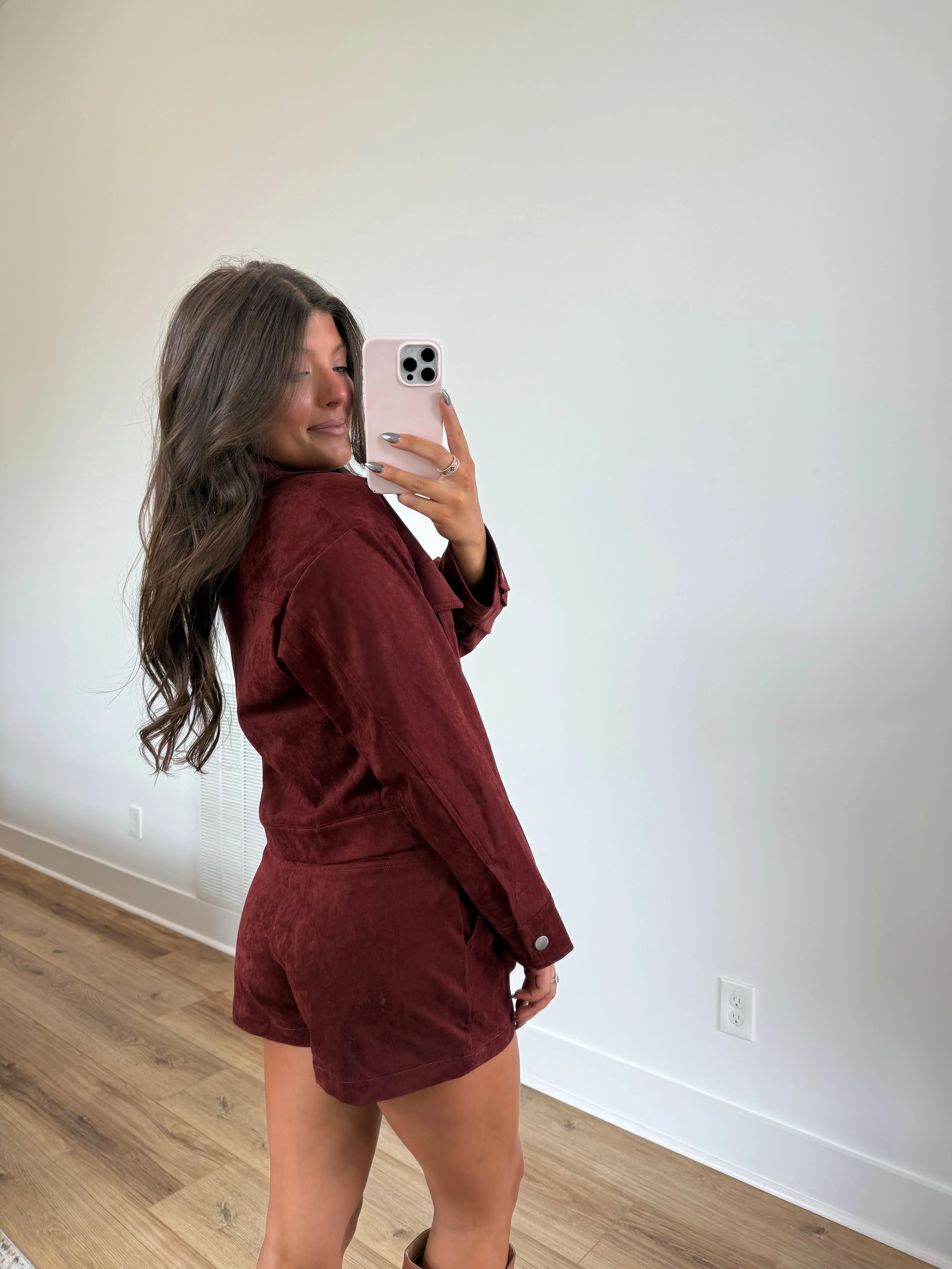 Burgundy Suede Set - Image 4