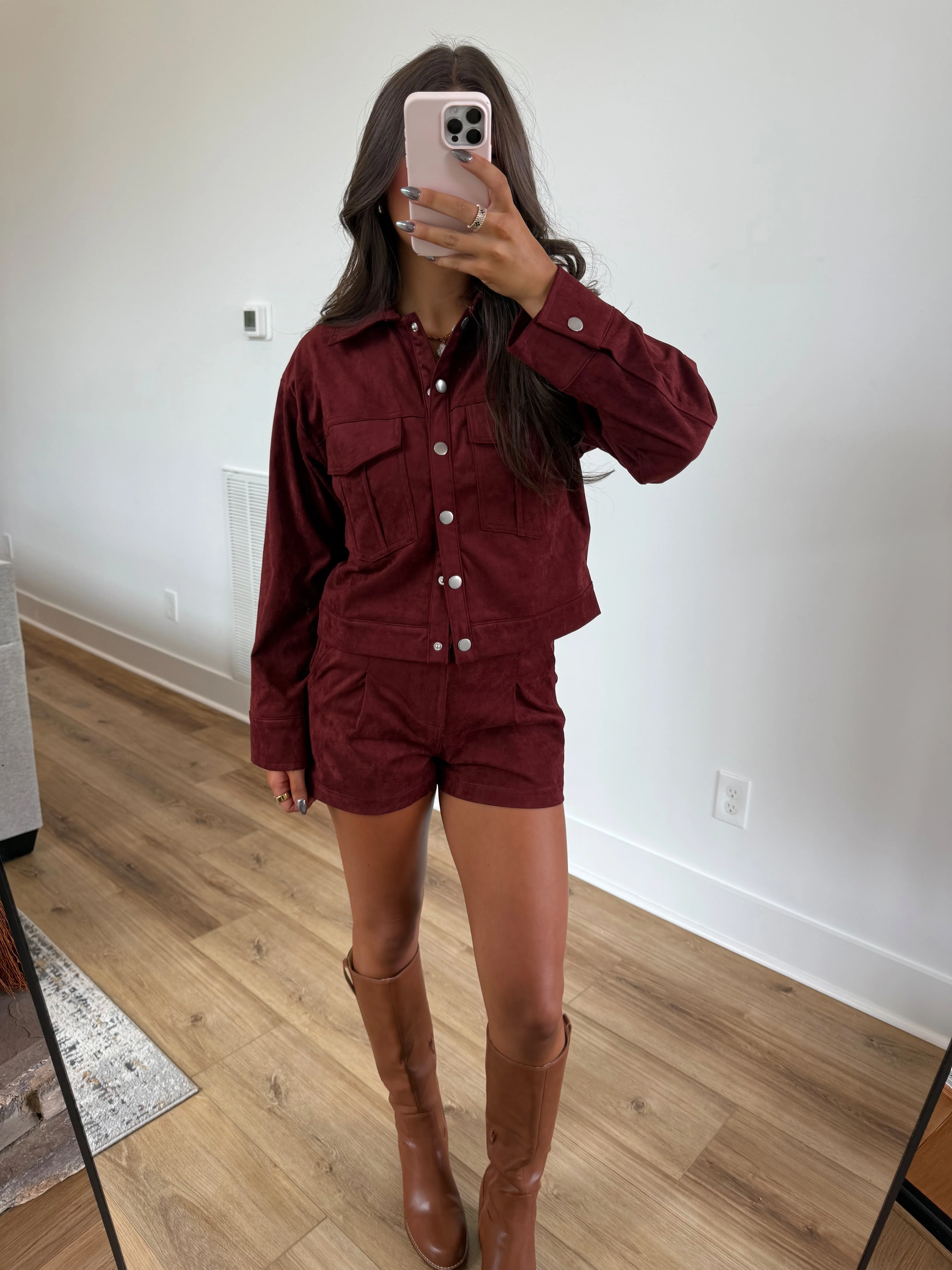 Burgundy Suede Set - Image 5