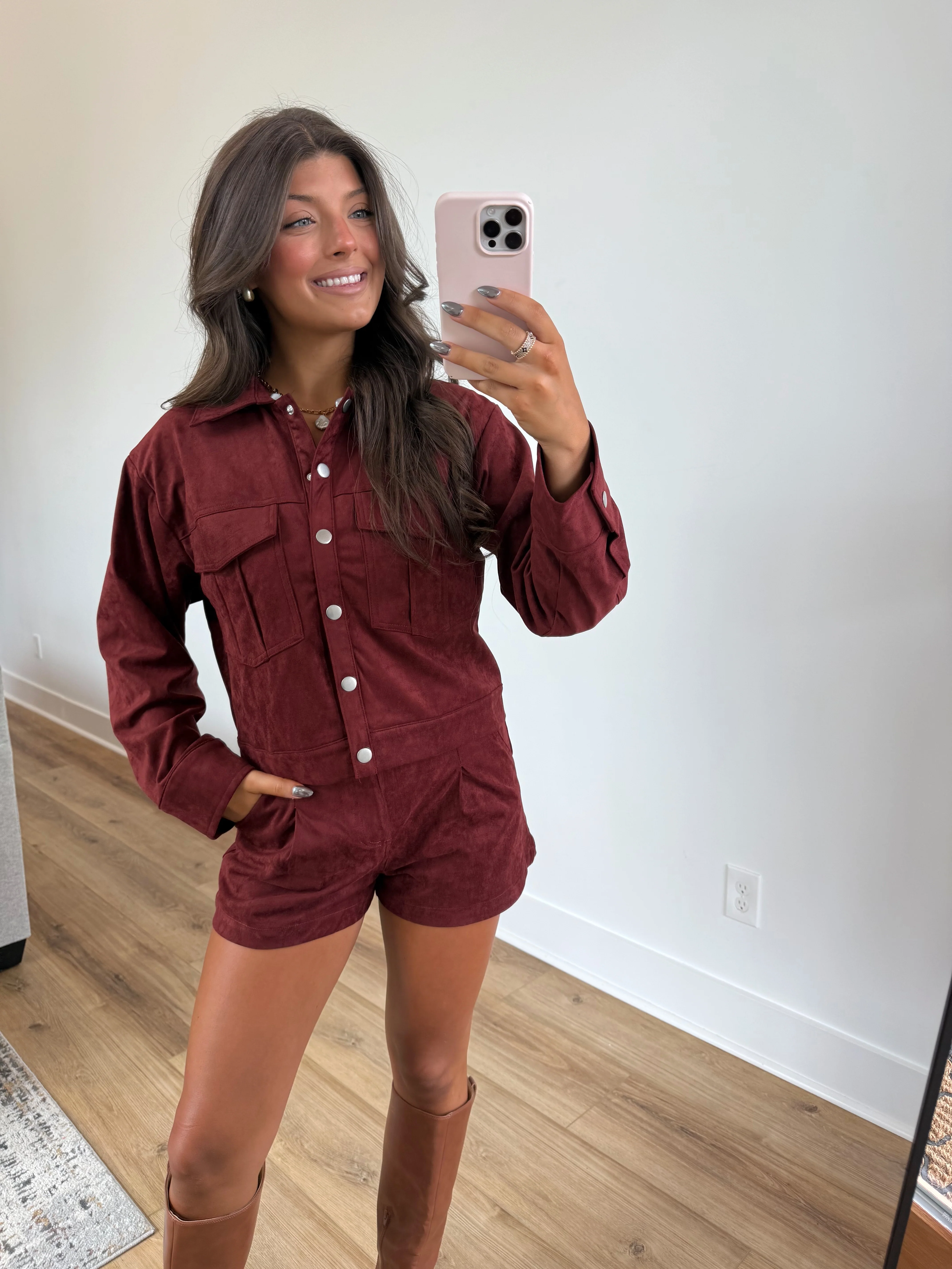 Burgundy Suede Set - Image 6