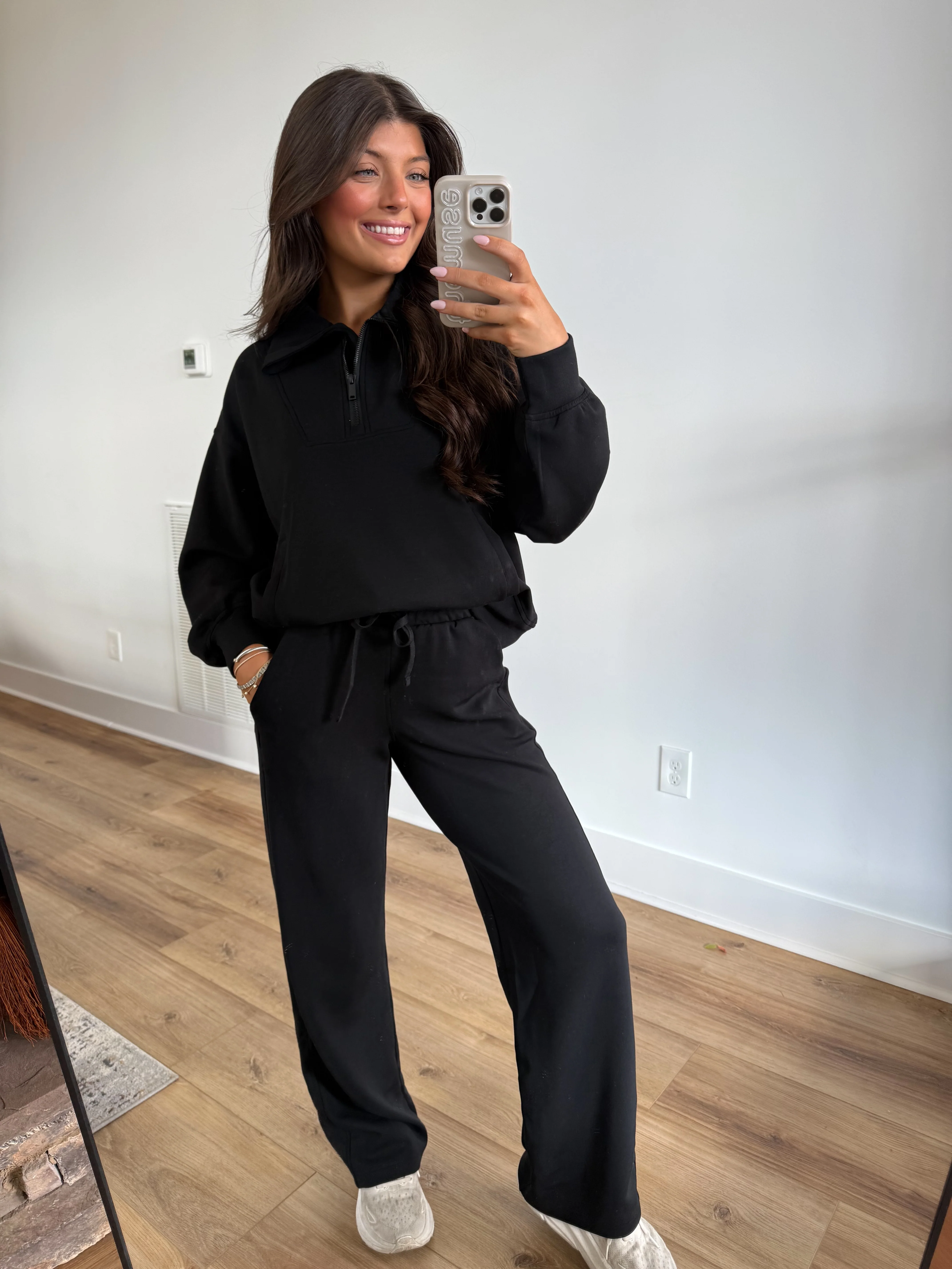 Butter Luxe Lounge Quarter Zip Set (Black) - Image 4