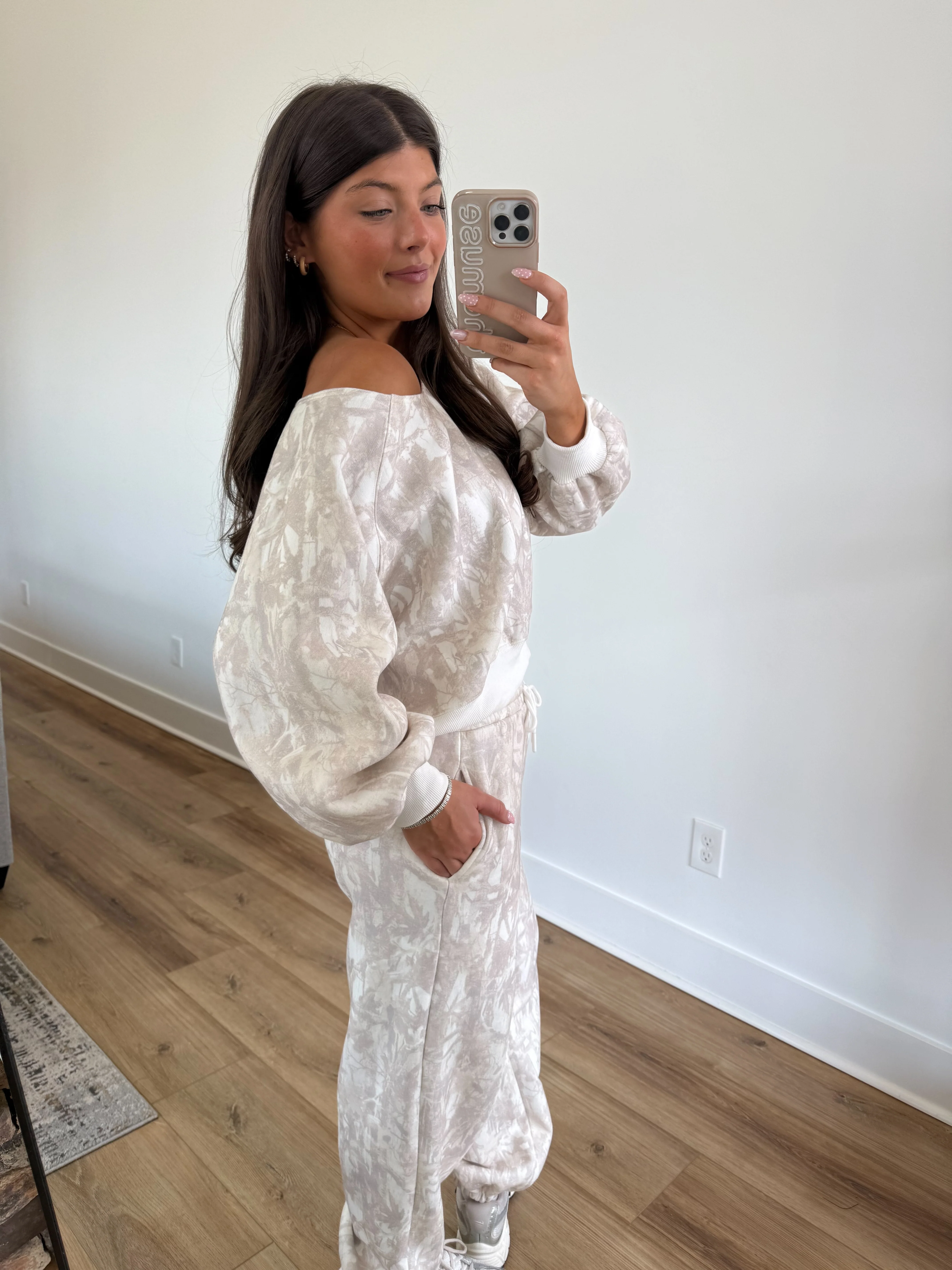 Camo Off The Shoulder SweatSet (Restock) - Image 3