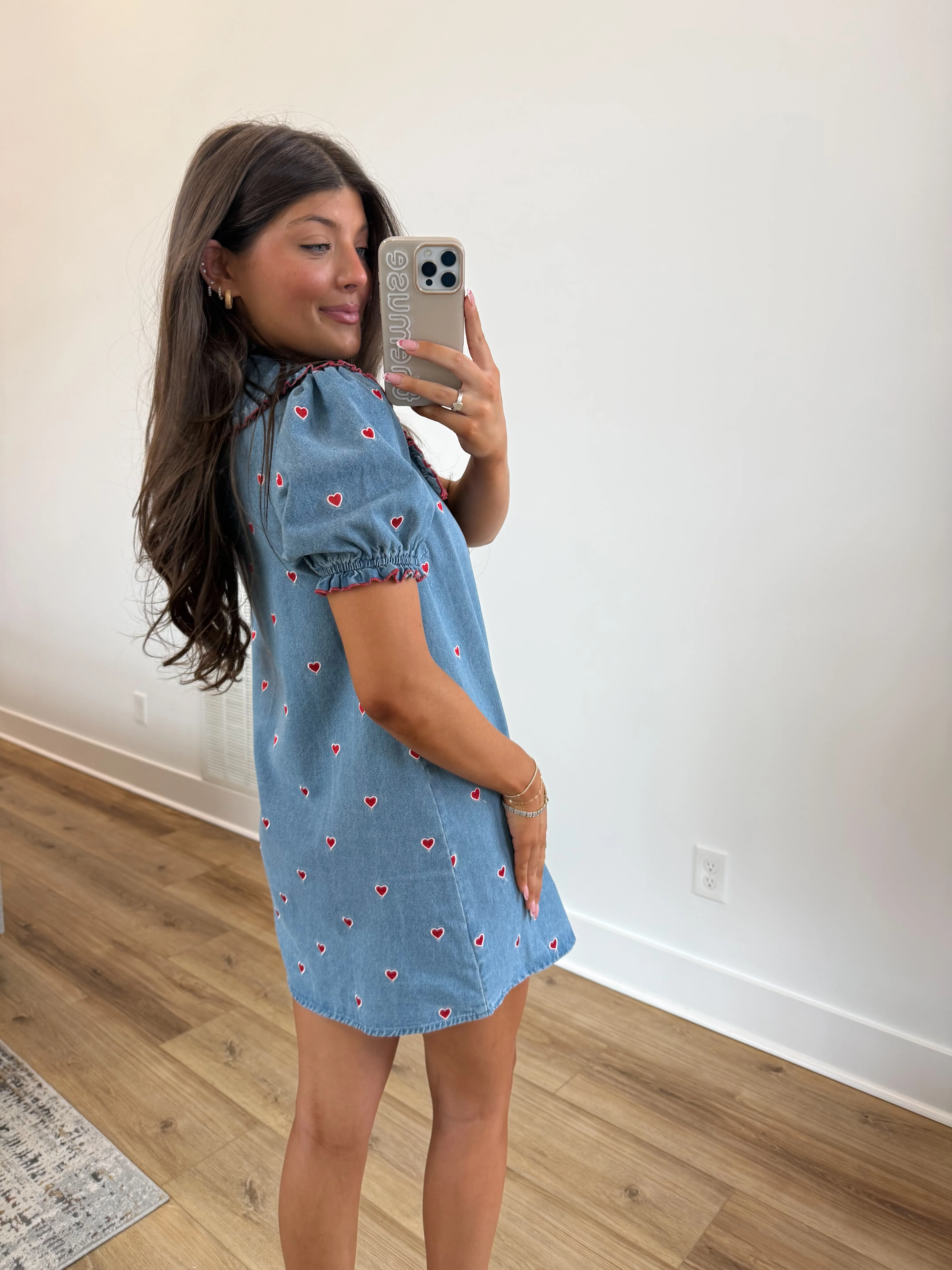 Candy Hearts Denim Dress - Image 4