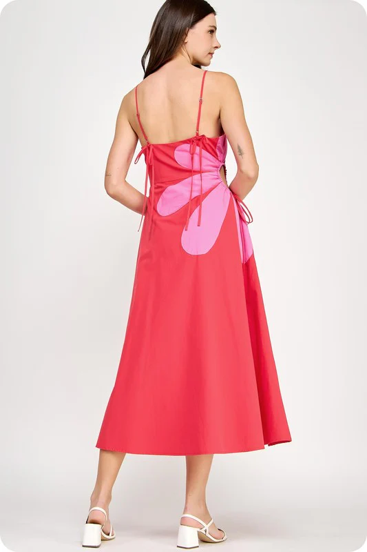 Capri Daisy Maxi Dress (Pink/Red) - Image 10