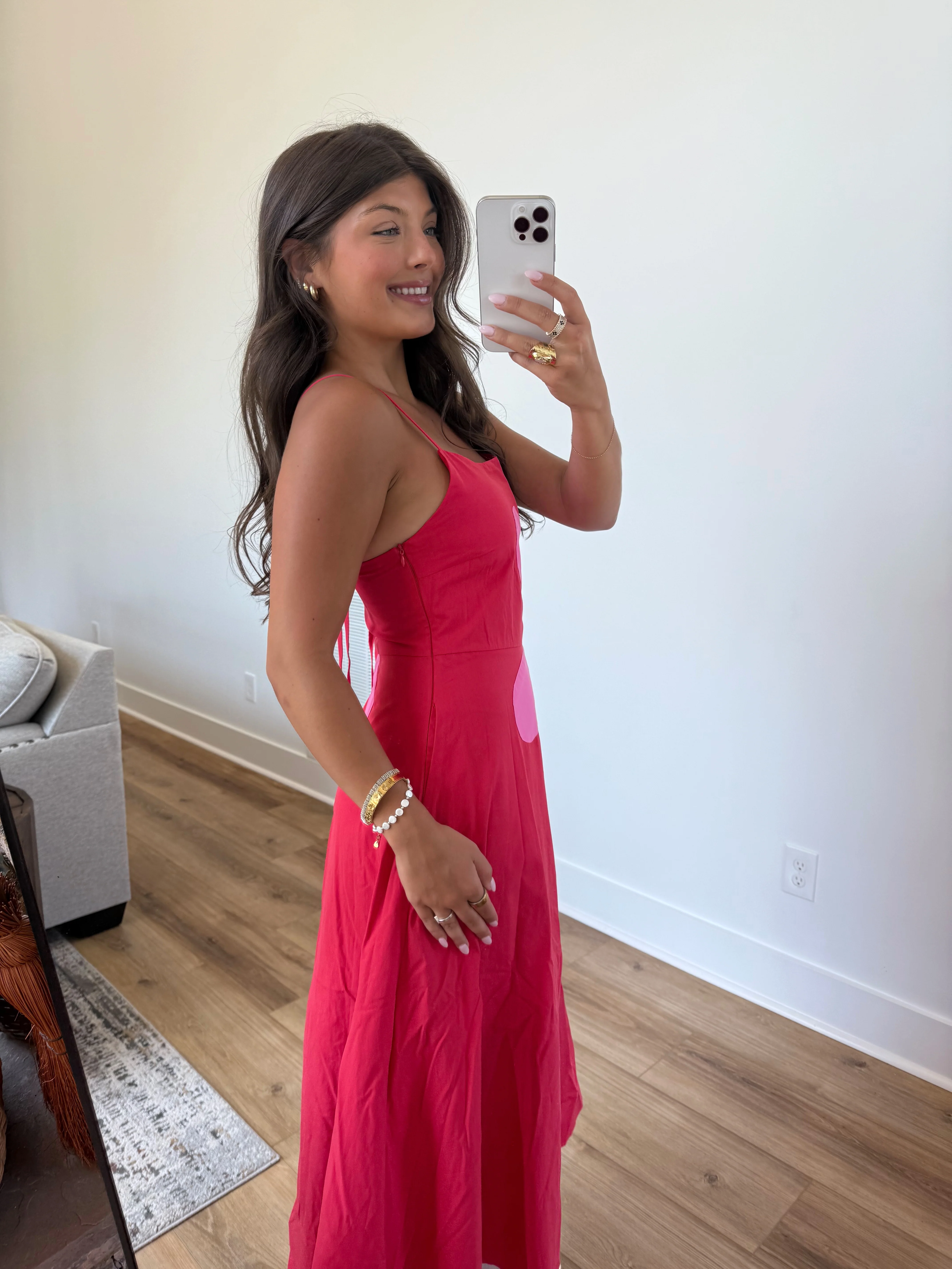 Capri Daisy Maxi Dress (Pink/Red) - Image 6