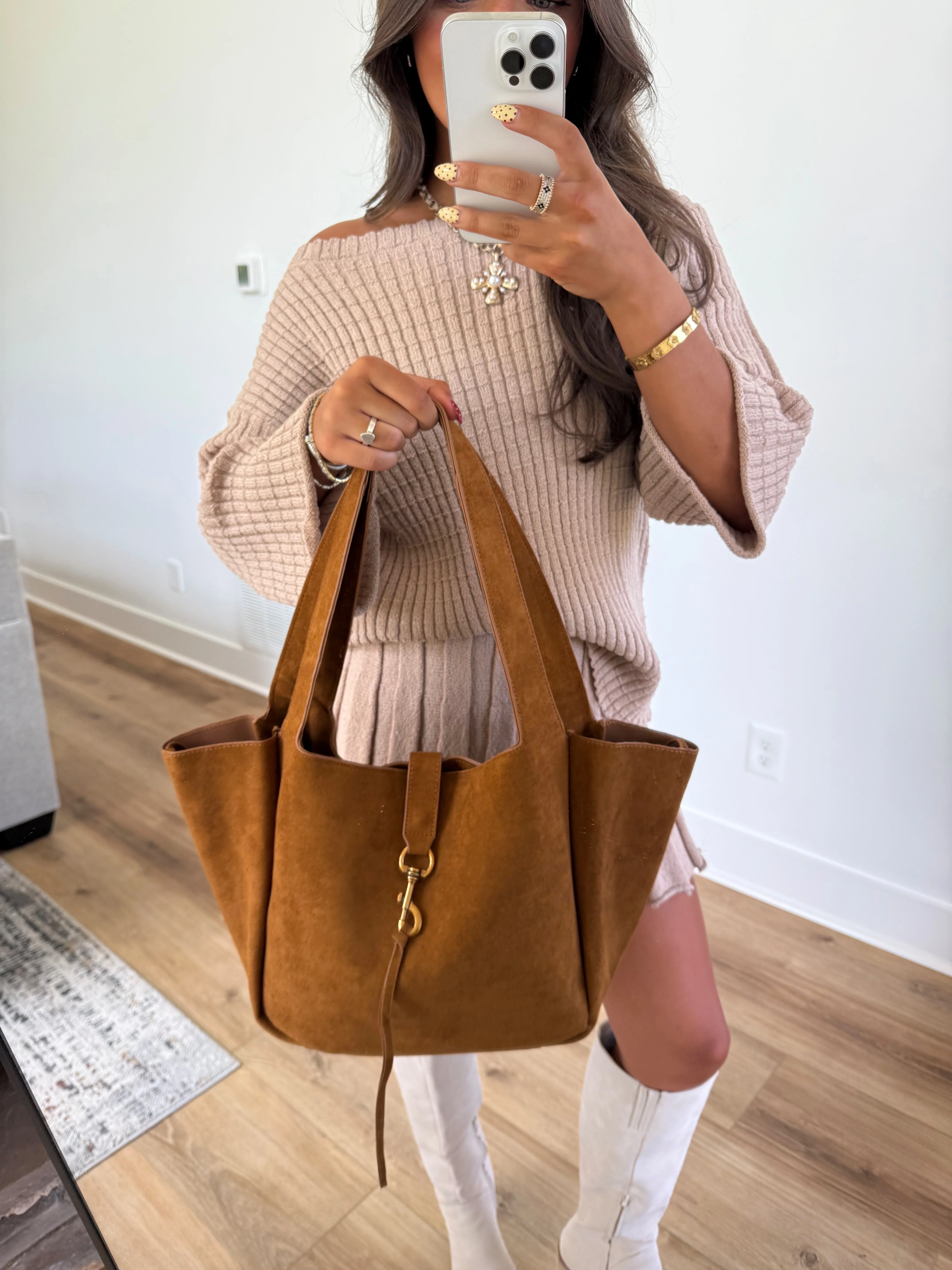 Caramel Suede Carryall - Image 3
