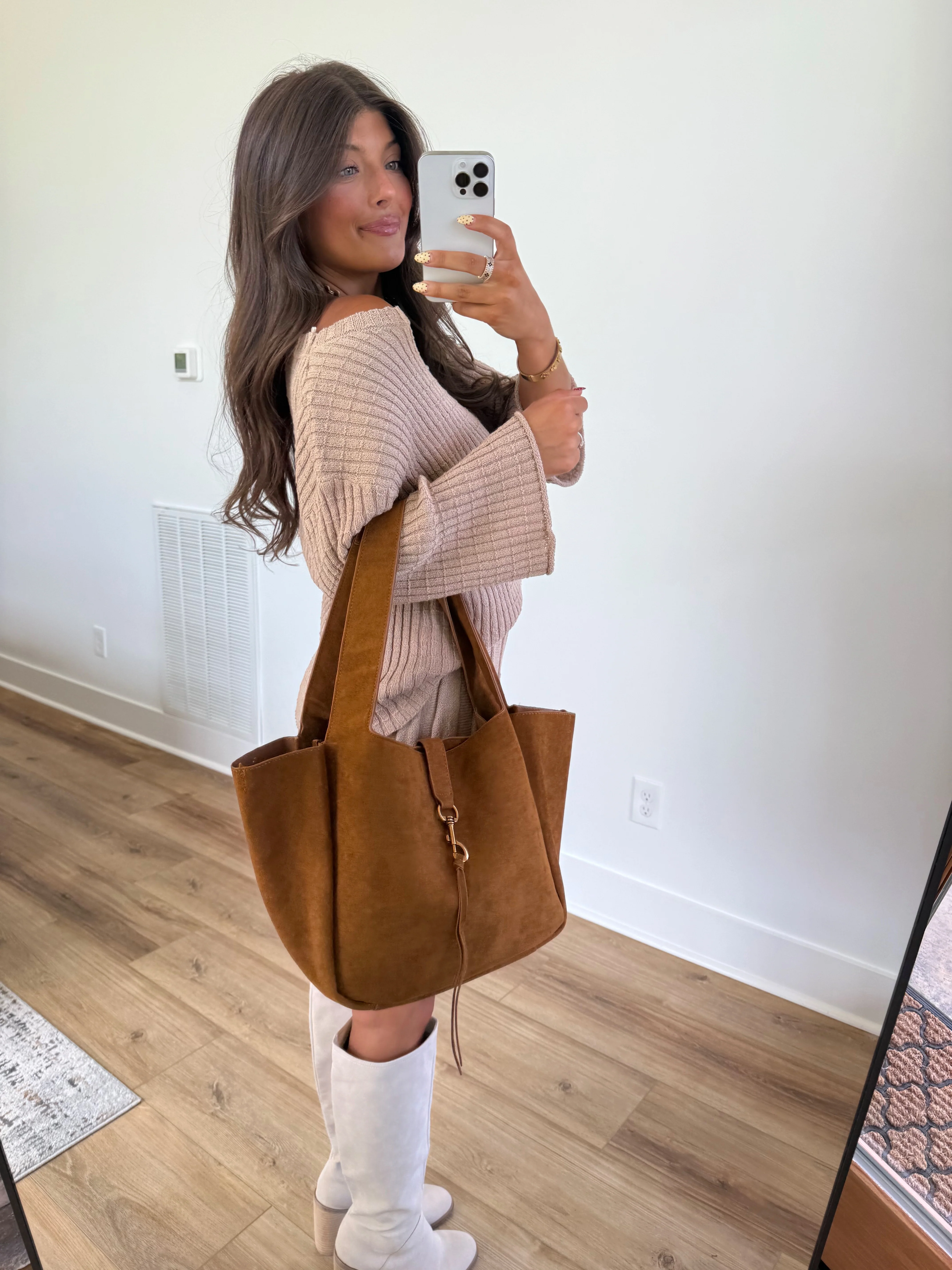 Caramel Suede Carryall - Image 4