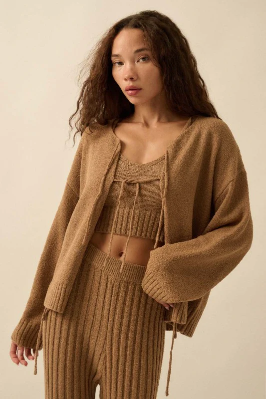 Caramel Tie Cardigan Set (3 piece) - Image 11