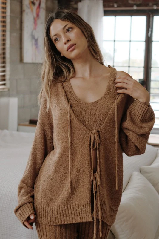 Caramel Tie Cardigan Set (3 piece) - Image 12