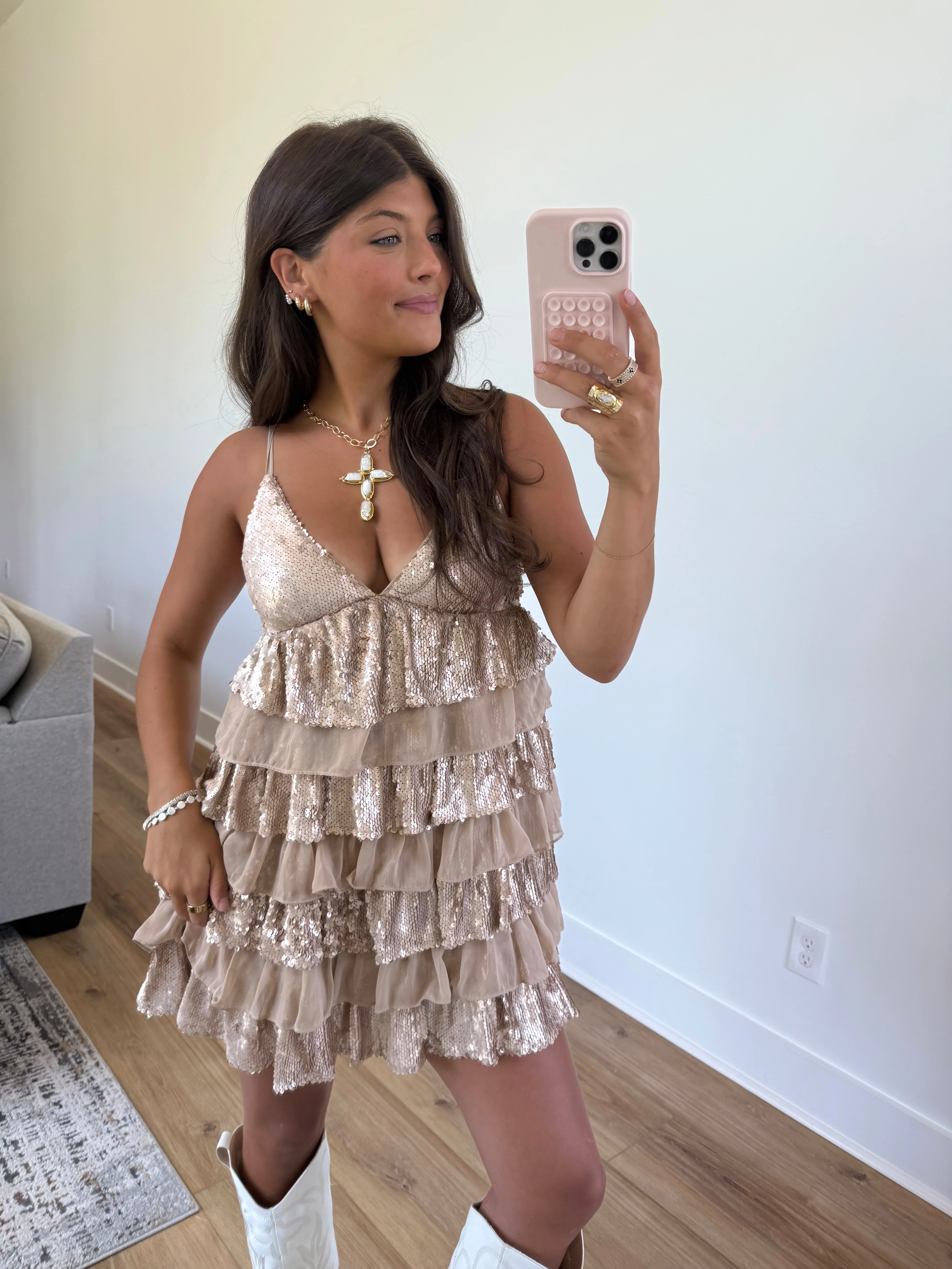 Champagne Showdown Mini Dress - Image 2