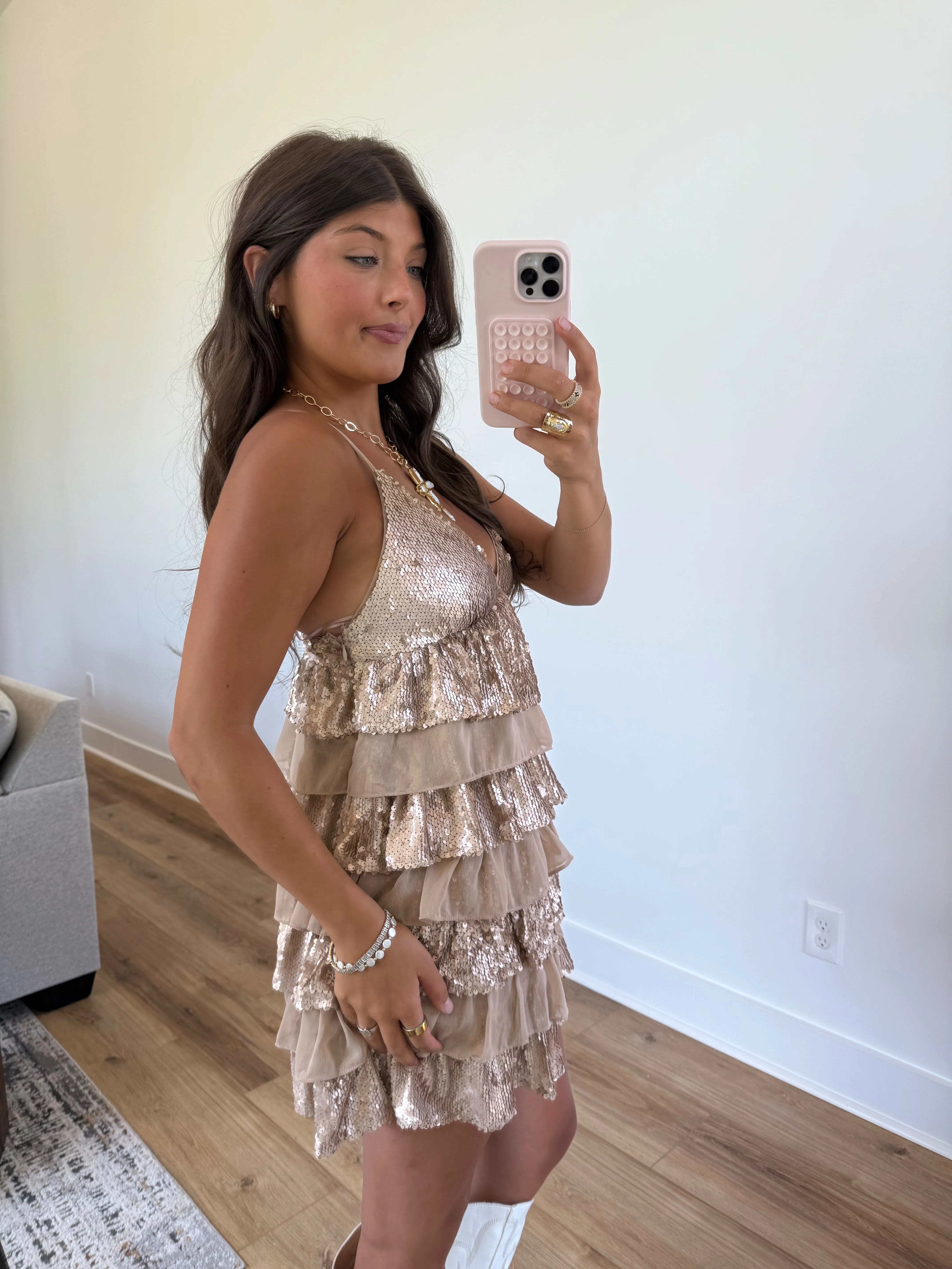 Champagne Showdown Mini Dress - Image 3
