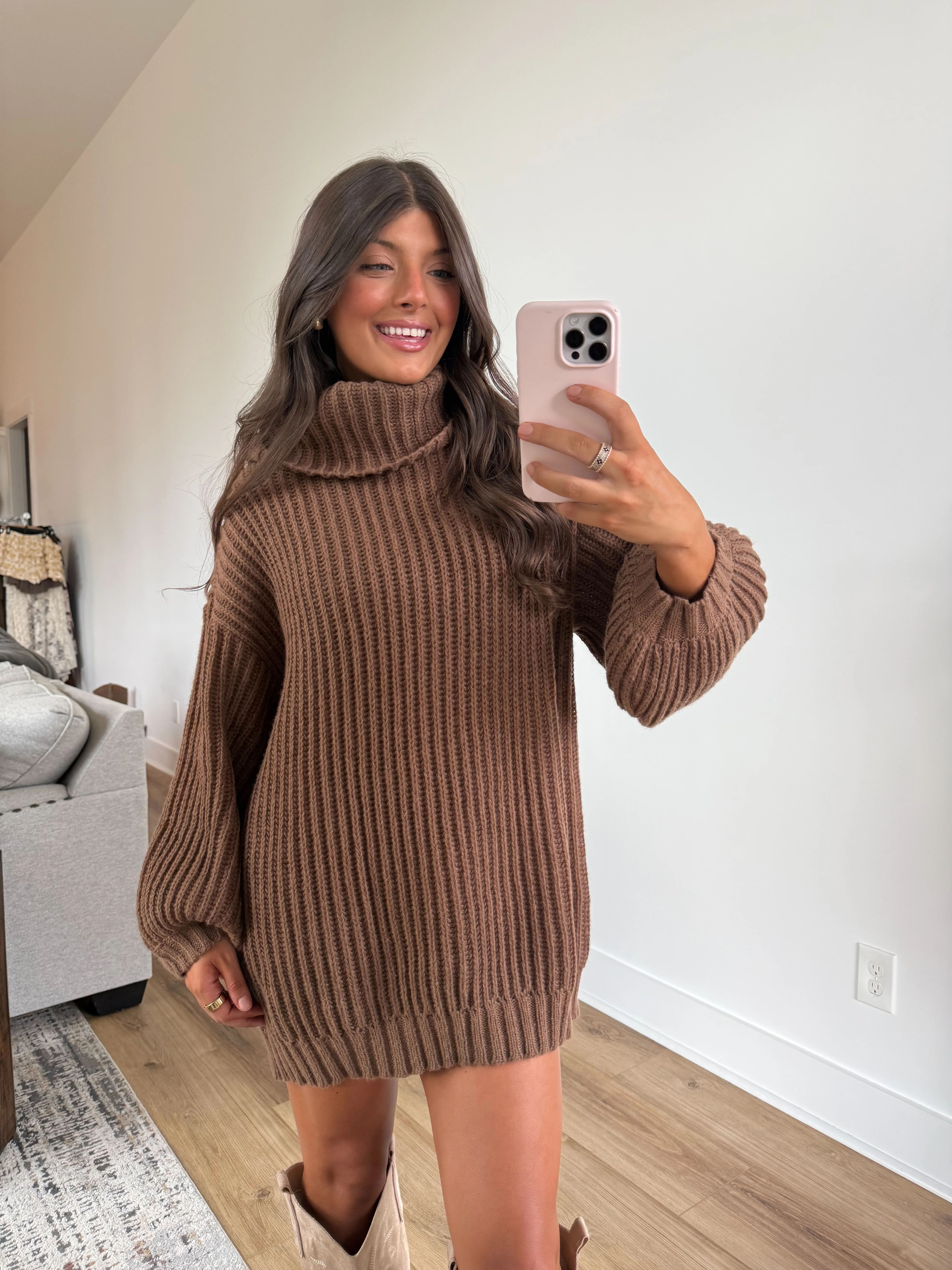 Charlie Knit Dress (Brown)