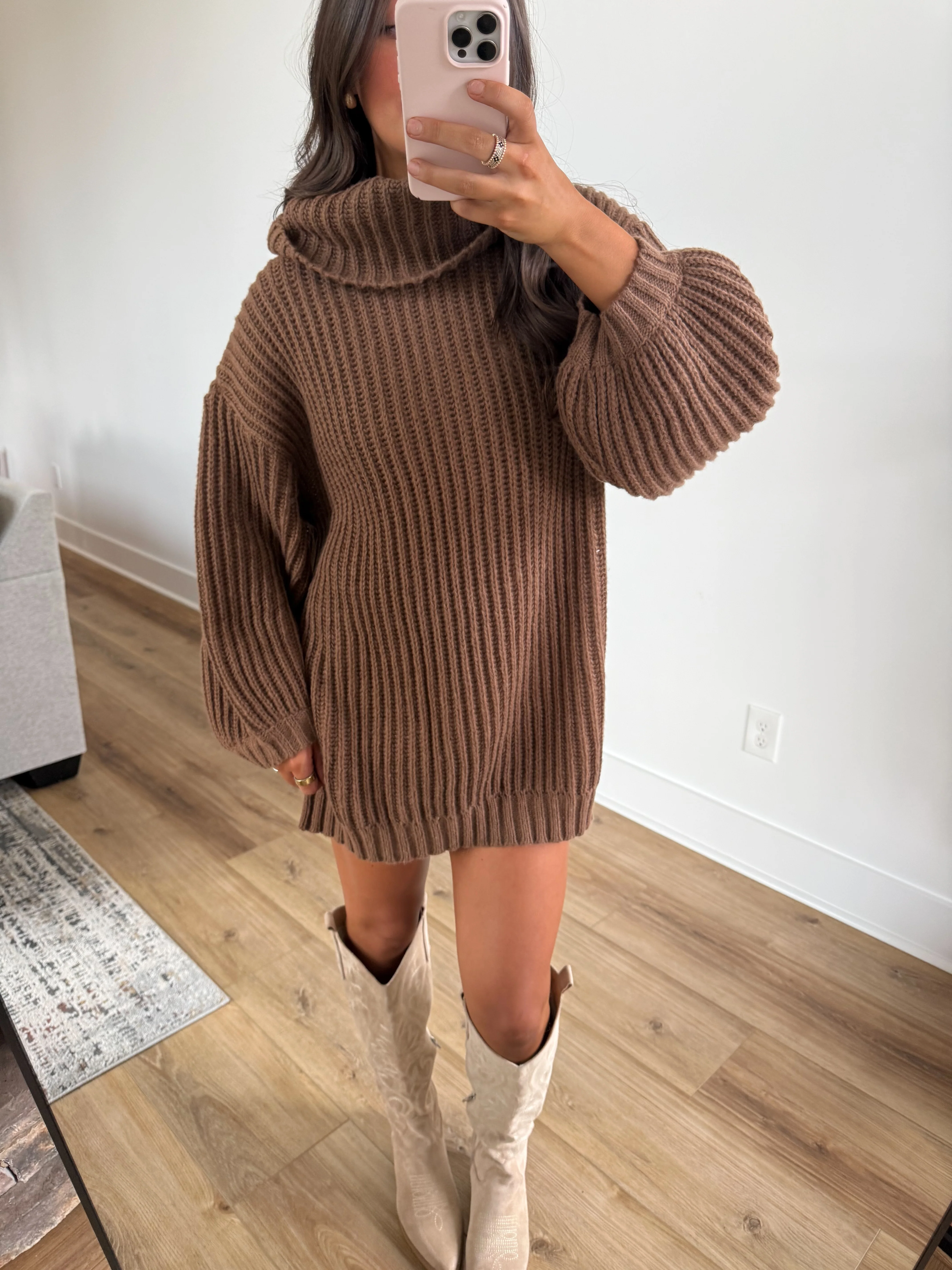 Charlie Knit Dress (Brown) - Image 2