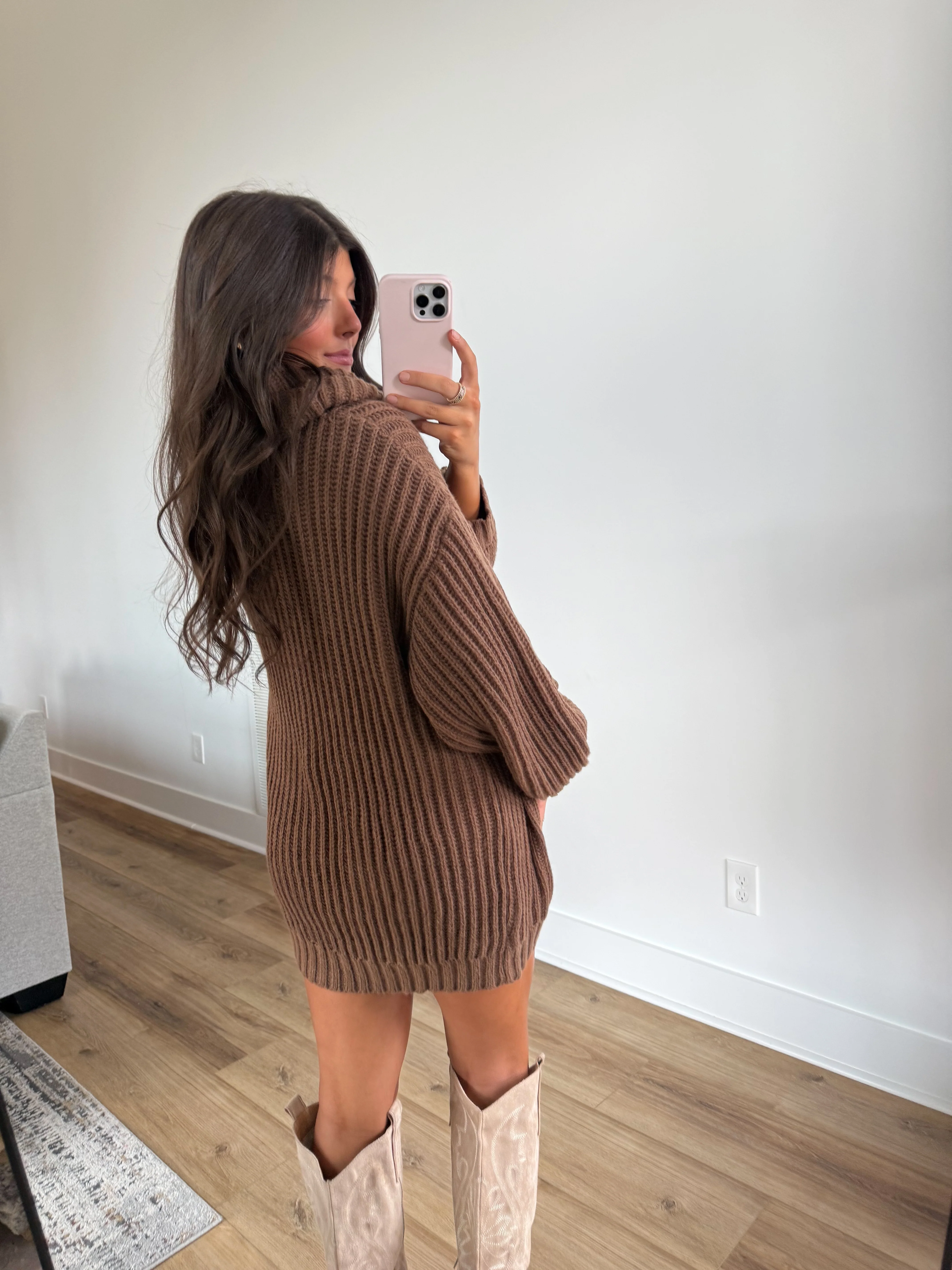 Charlie Knit Dress (Brown) - Image 5