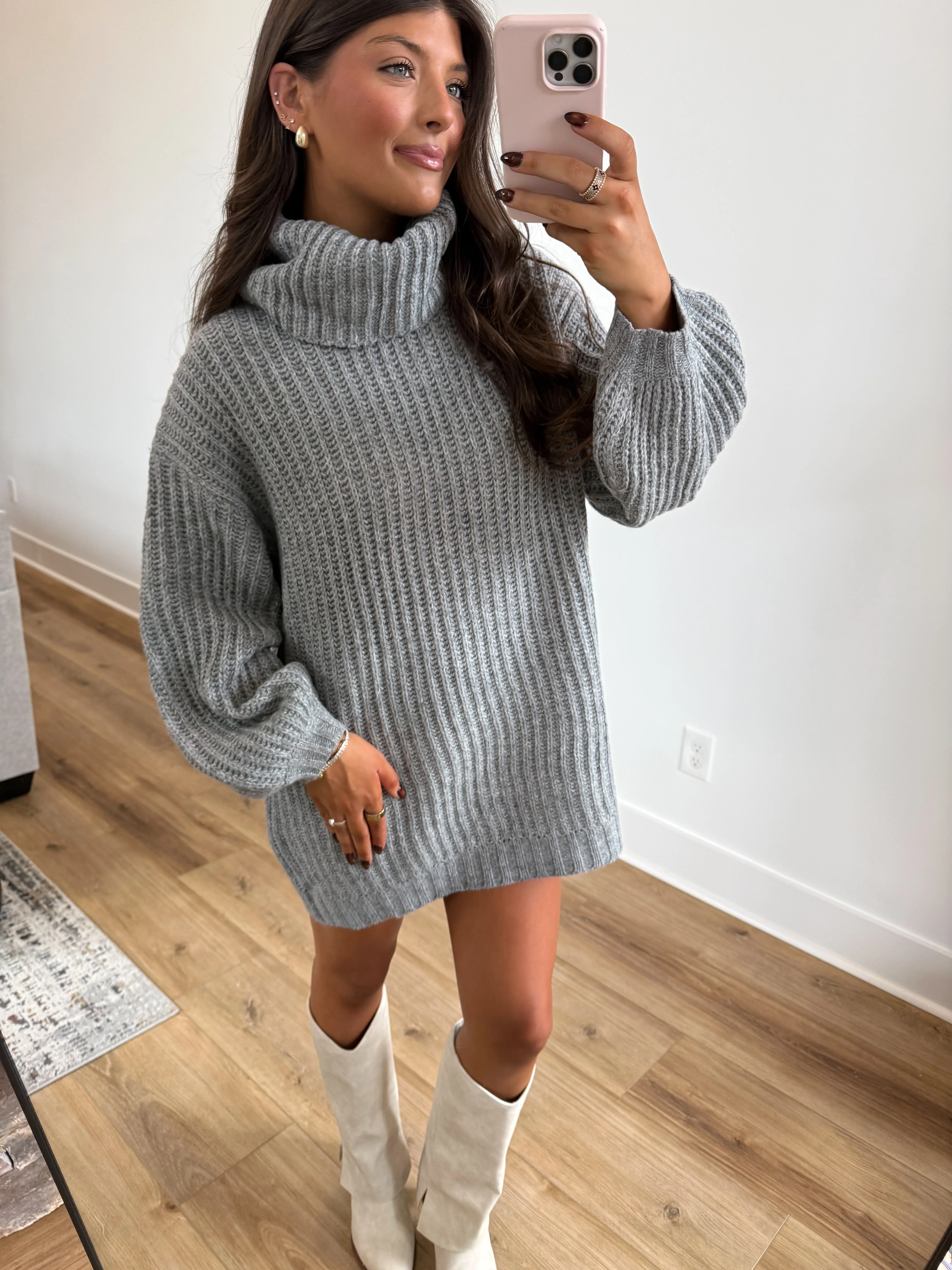 Charlie Knit Dress (Grey) - Image 2