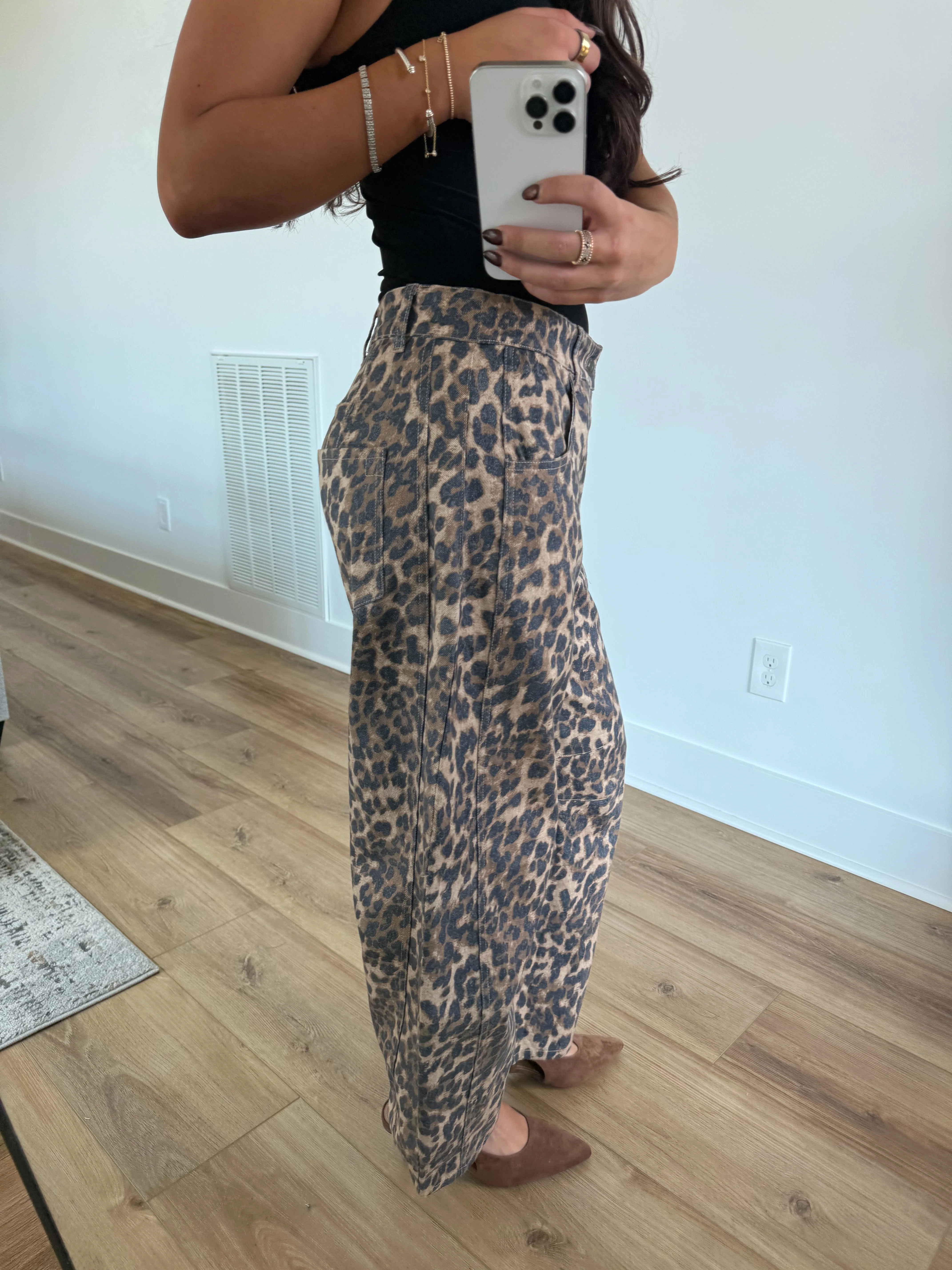 Cheetah Barrel Jeans - Image 3