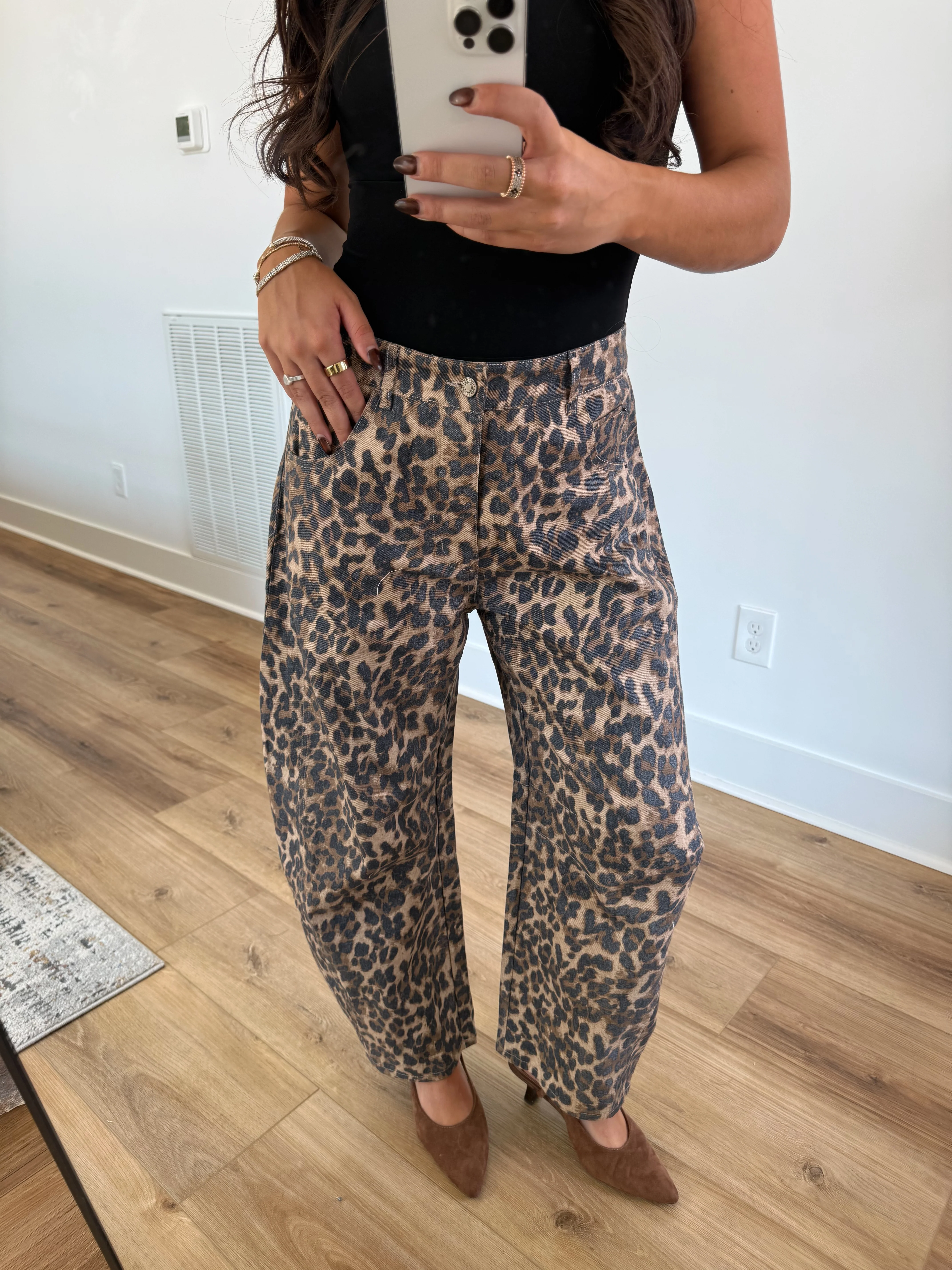 Cheetah Barrel Jeans - Image 4