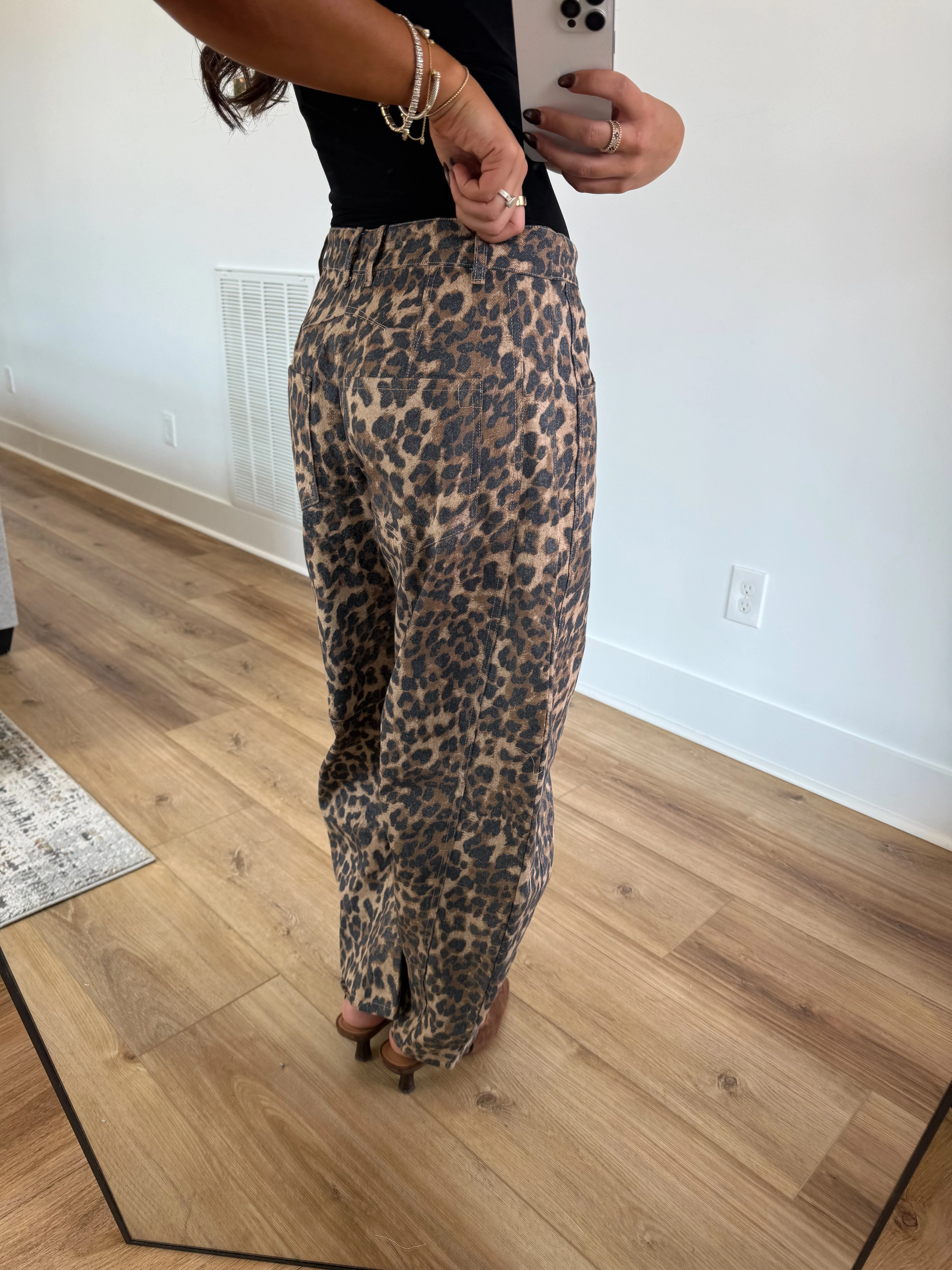 Cheetah Barrel Jeans - Image 5