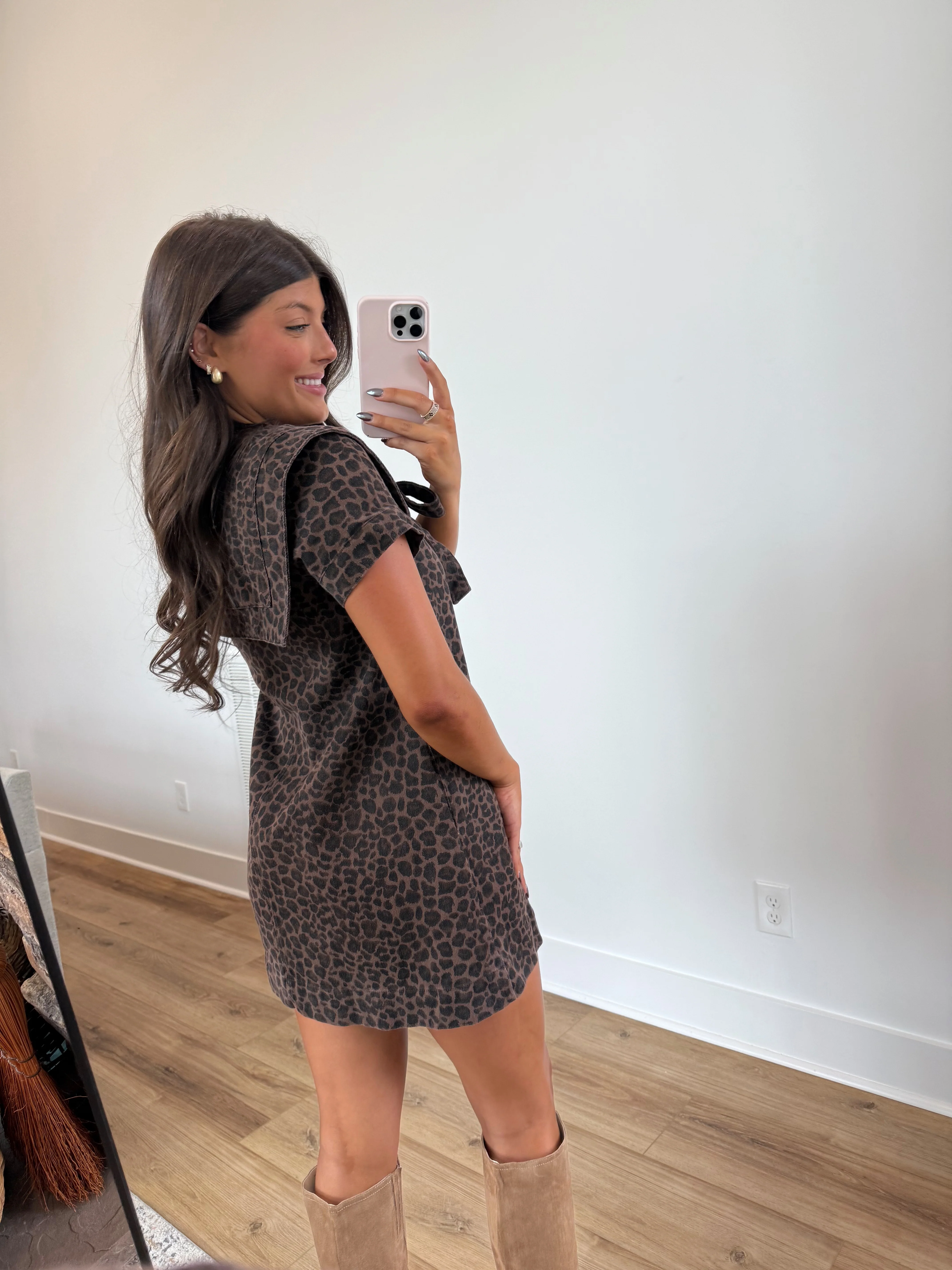 Cheetah Bow Mini Dress - Image 6