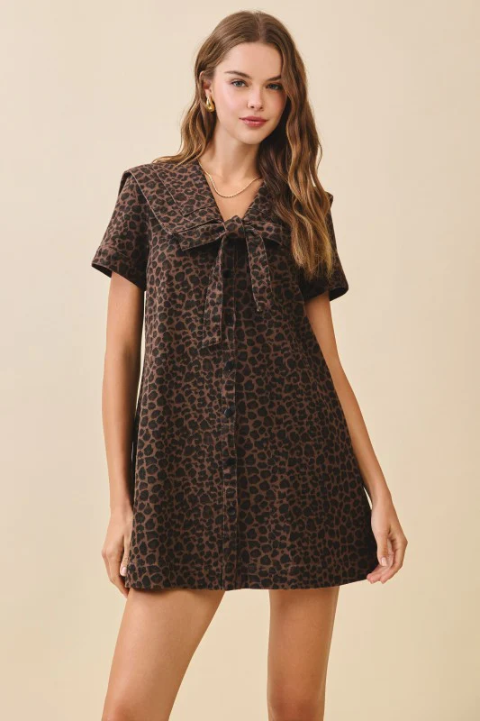 Cheetah Bow Mini Dress - Image 7