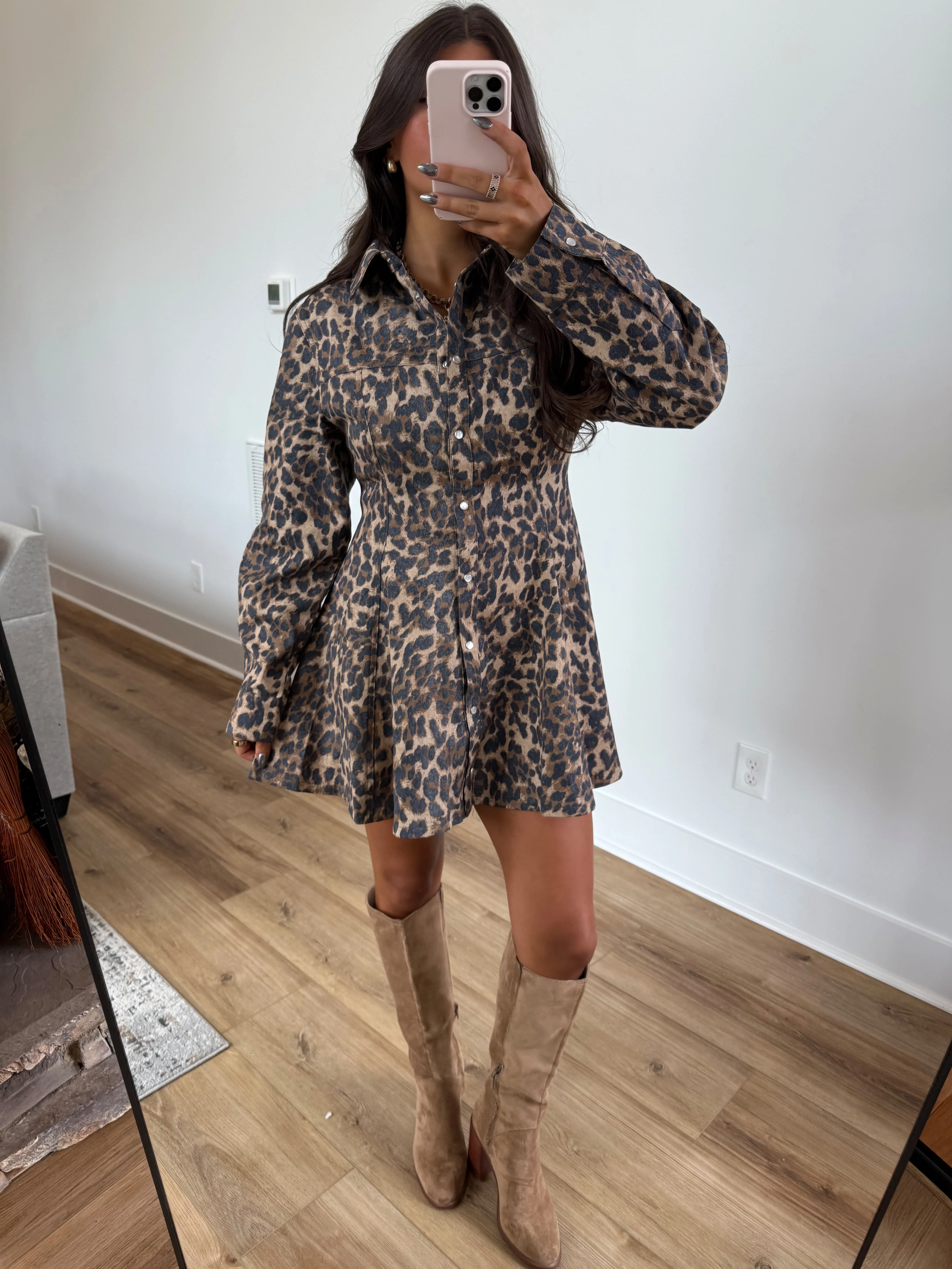 Cheetah Flare Mini Dress - Image 2