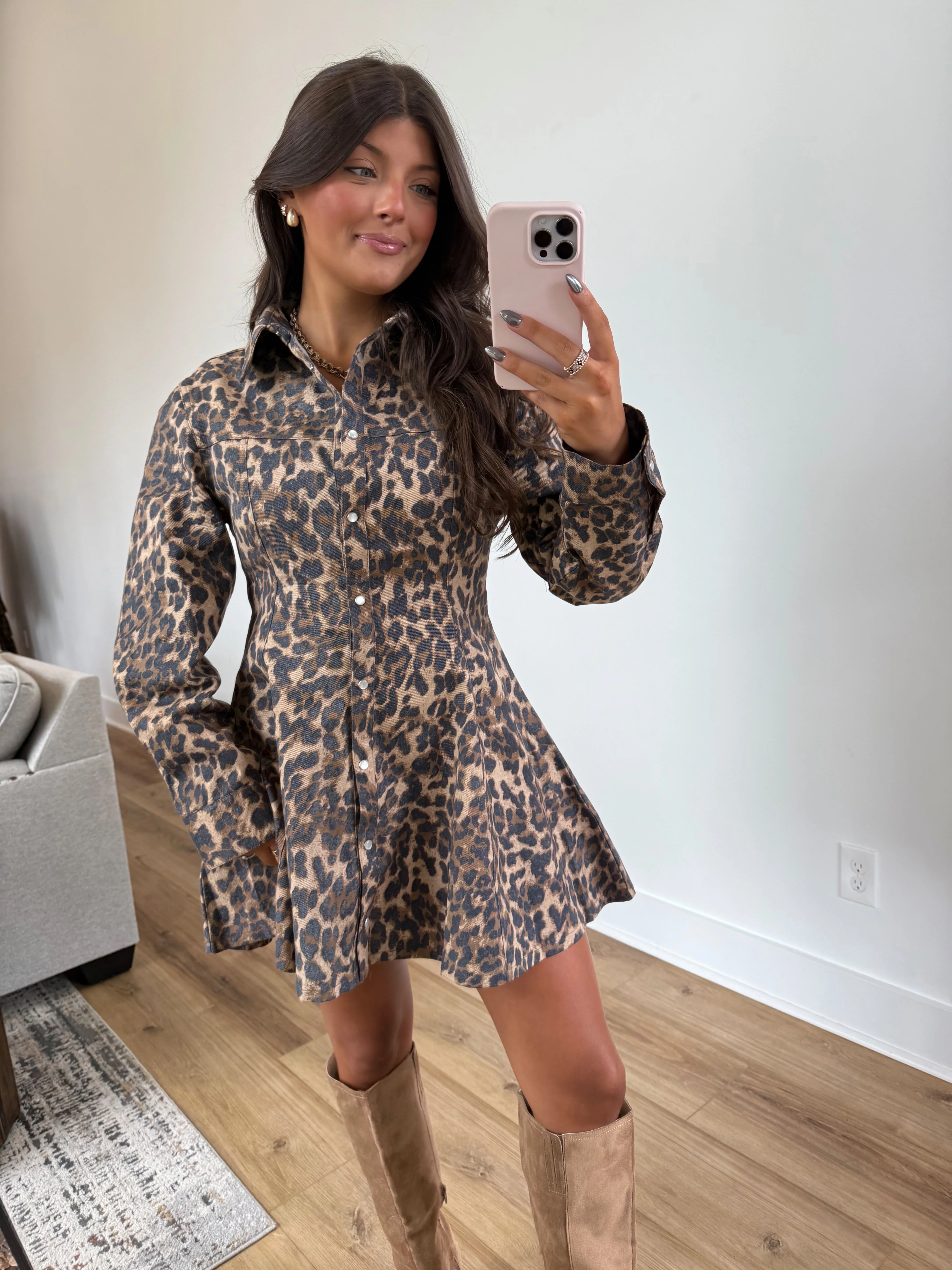 Cheetah Flare Mini Dress - Image 4