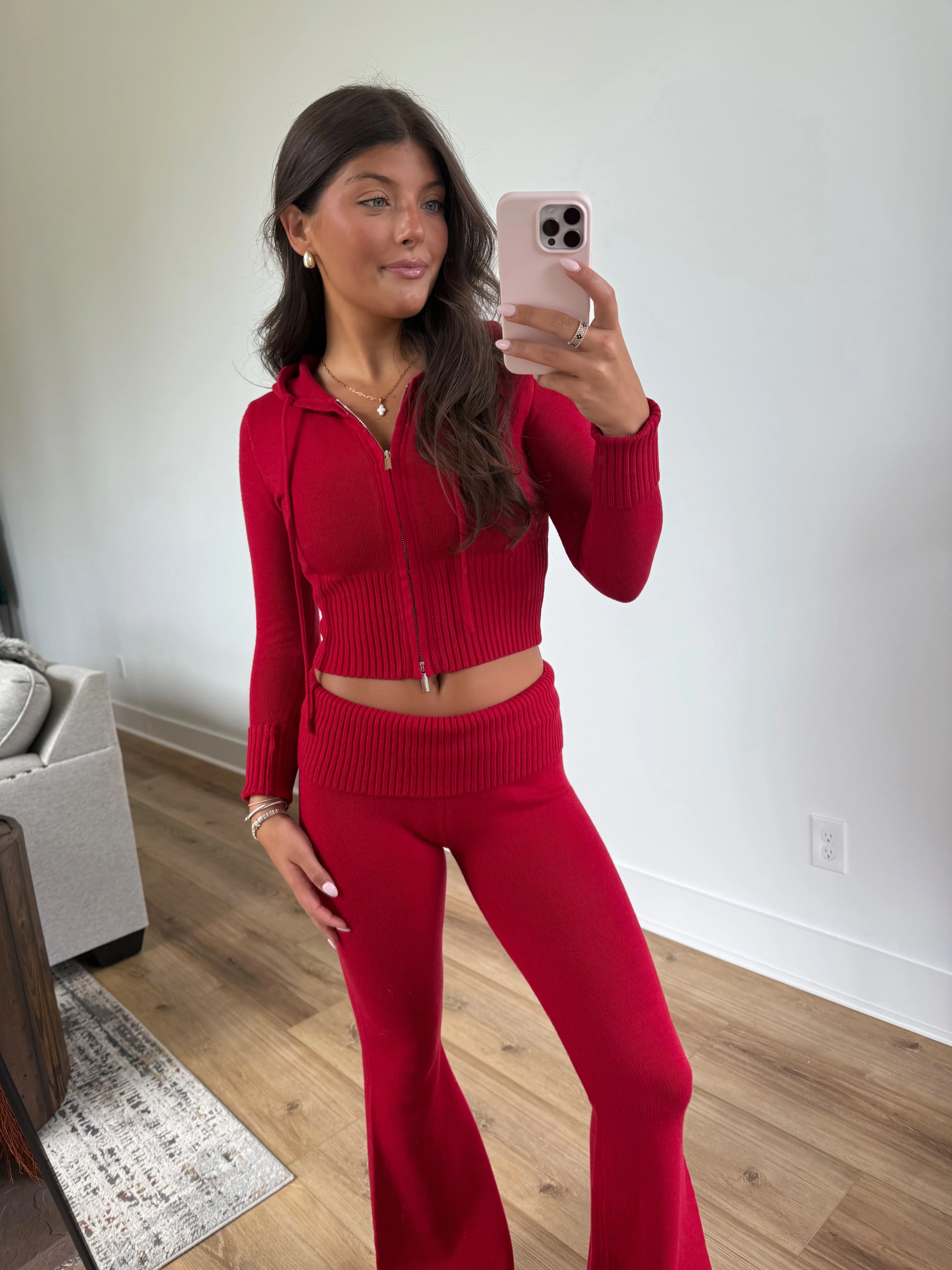 Cherry Knit Foldover Set