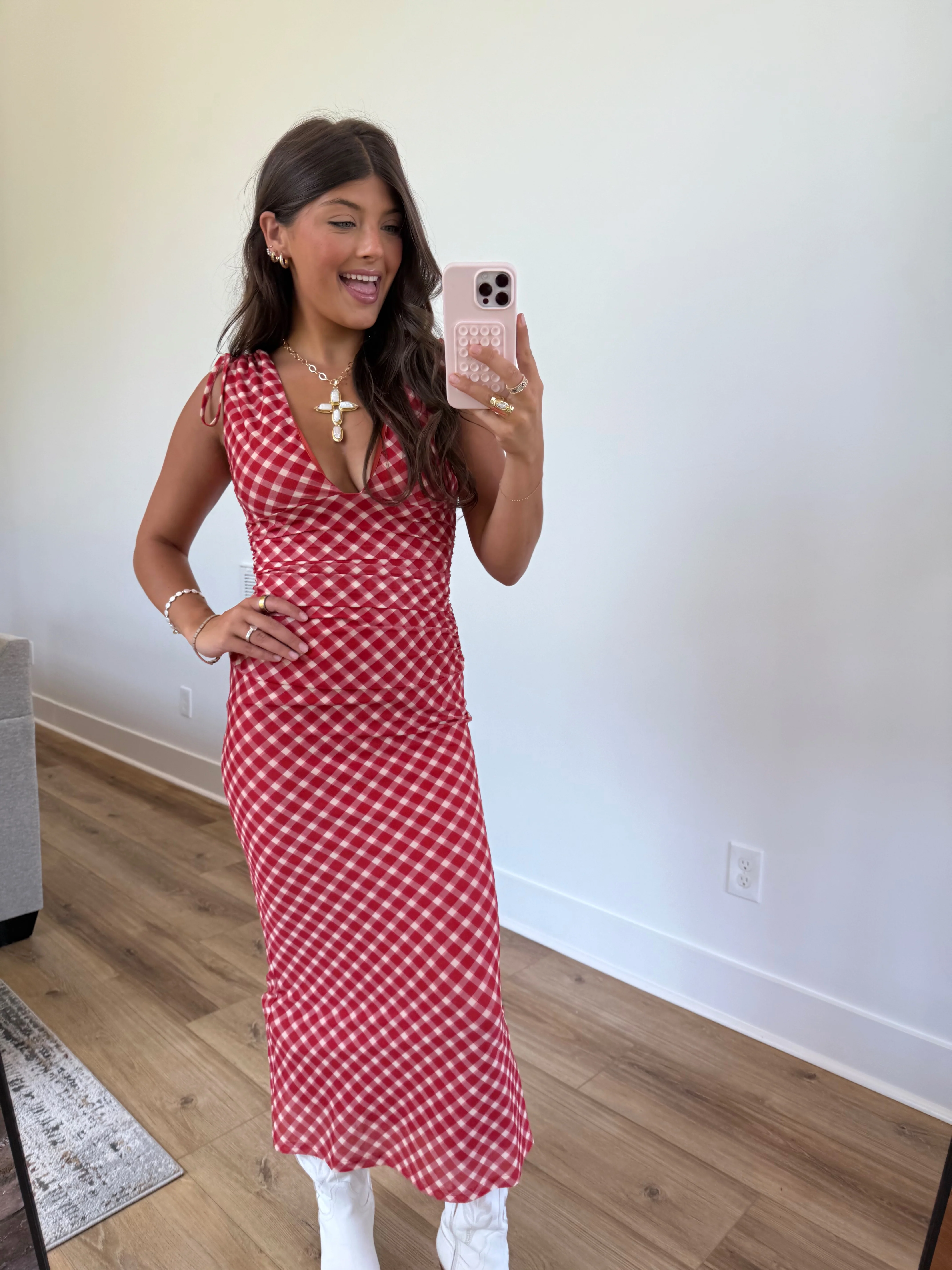 Cherrywood Gingham Midi Dress - Image 5