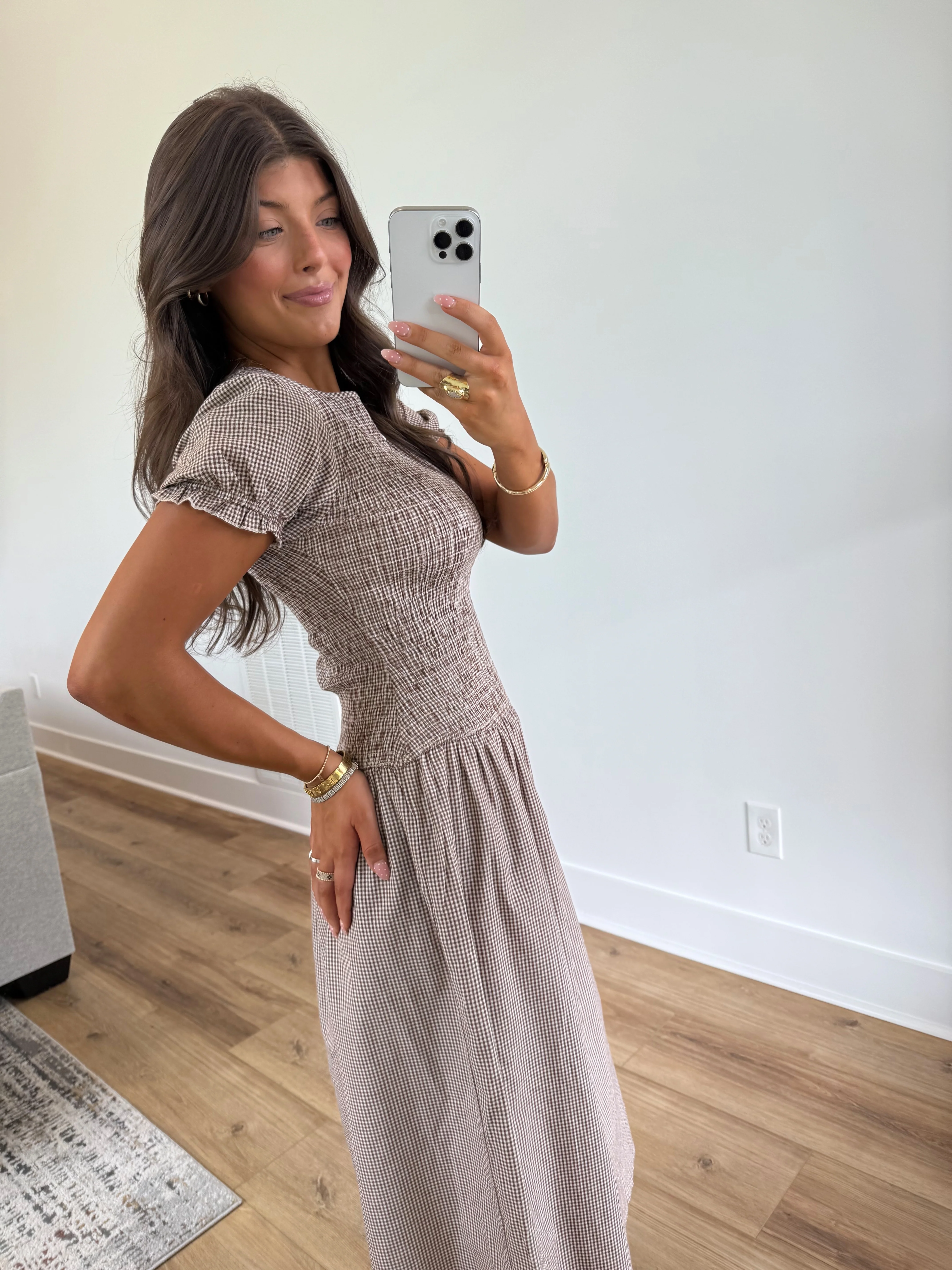 Chestnut Check Dress - Image 3