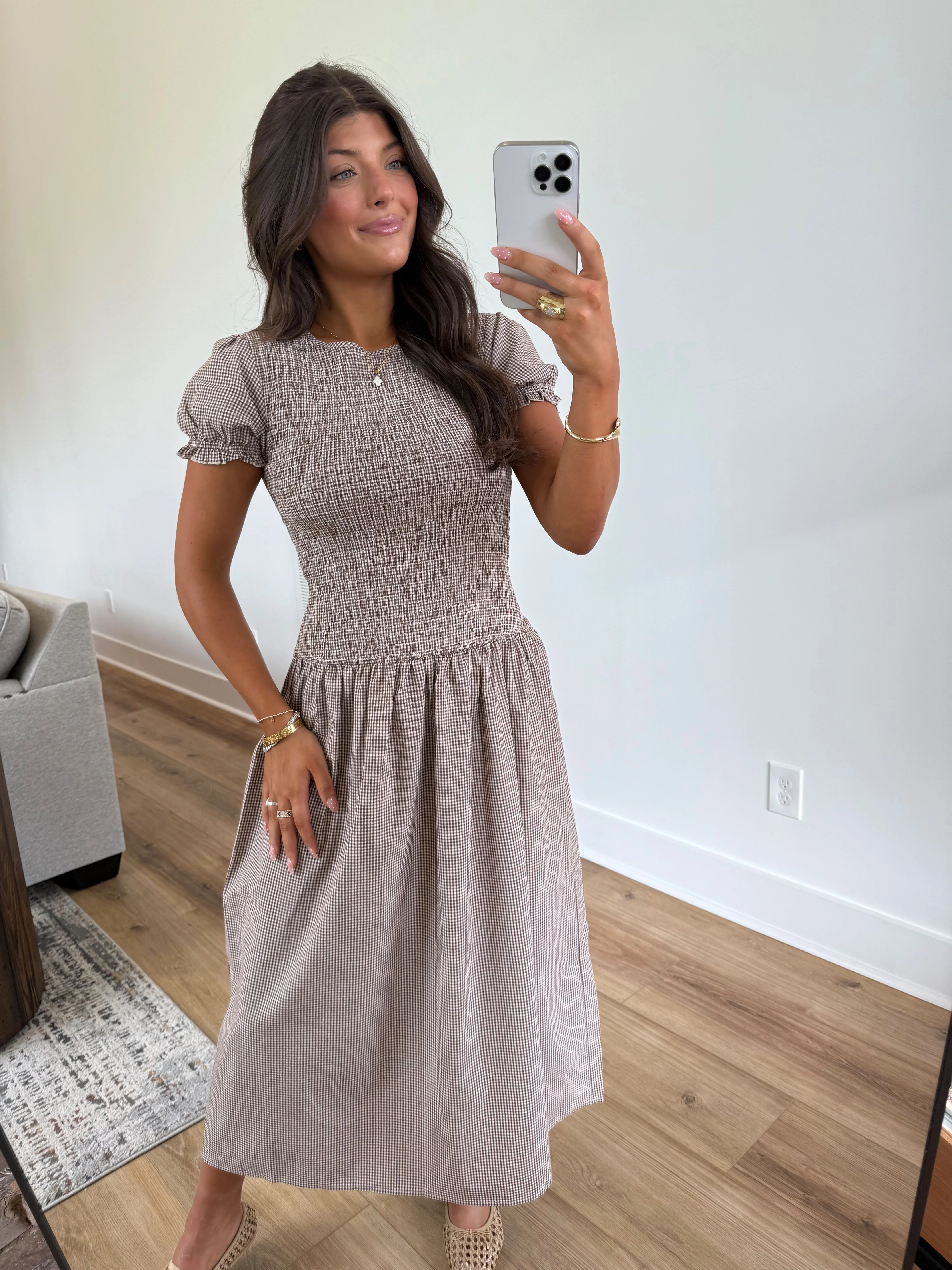 Chestnut Check Dress - Image 4