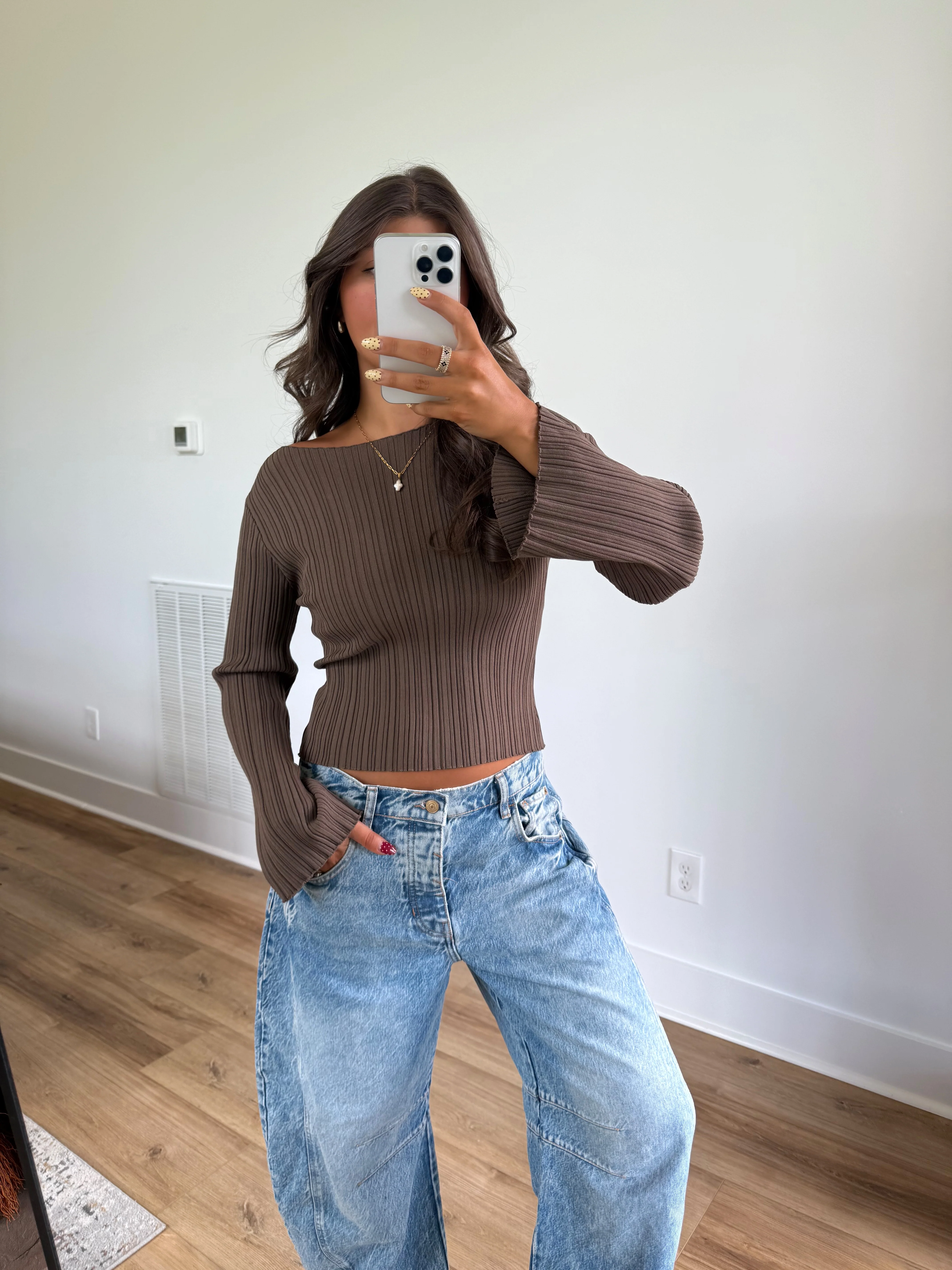 Chestnut Ribbed Top - Image 2