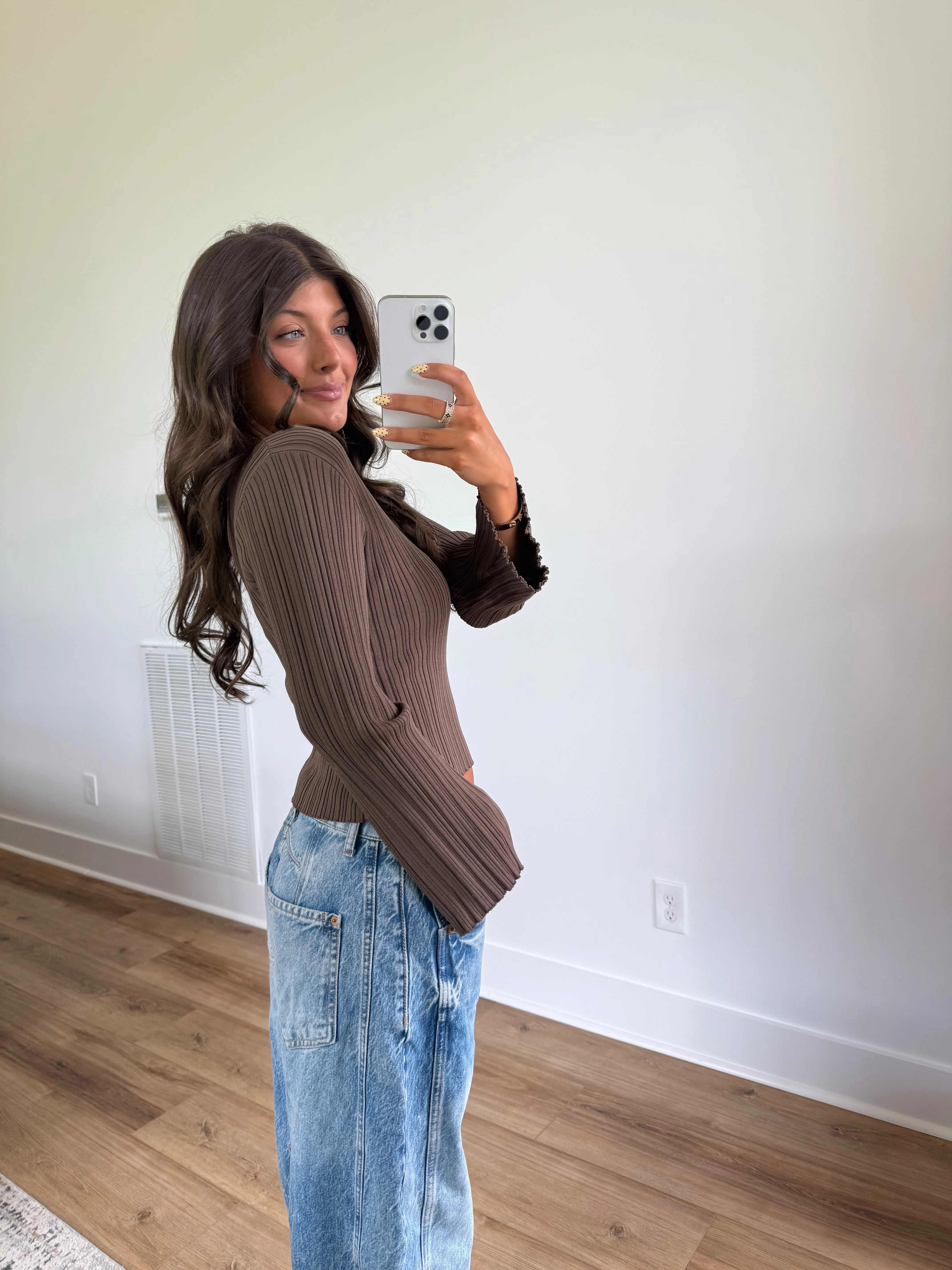 Chestnut Ribbed Top - Image 3
