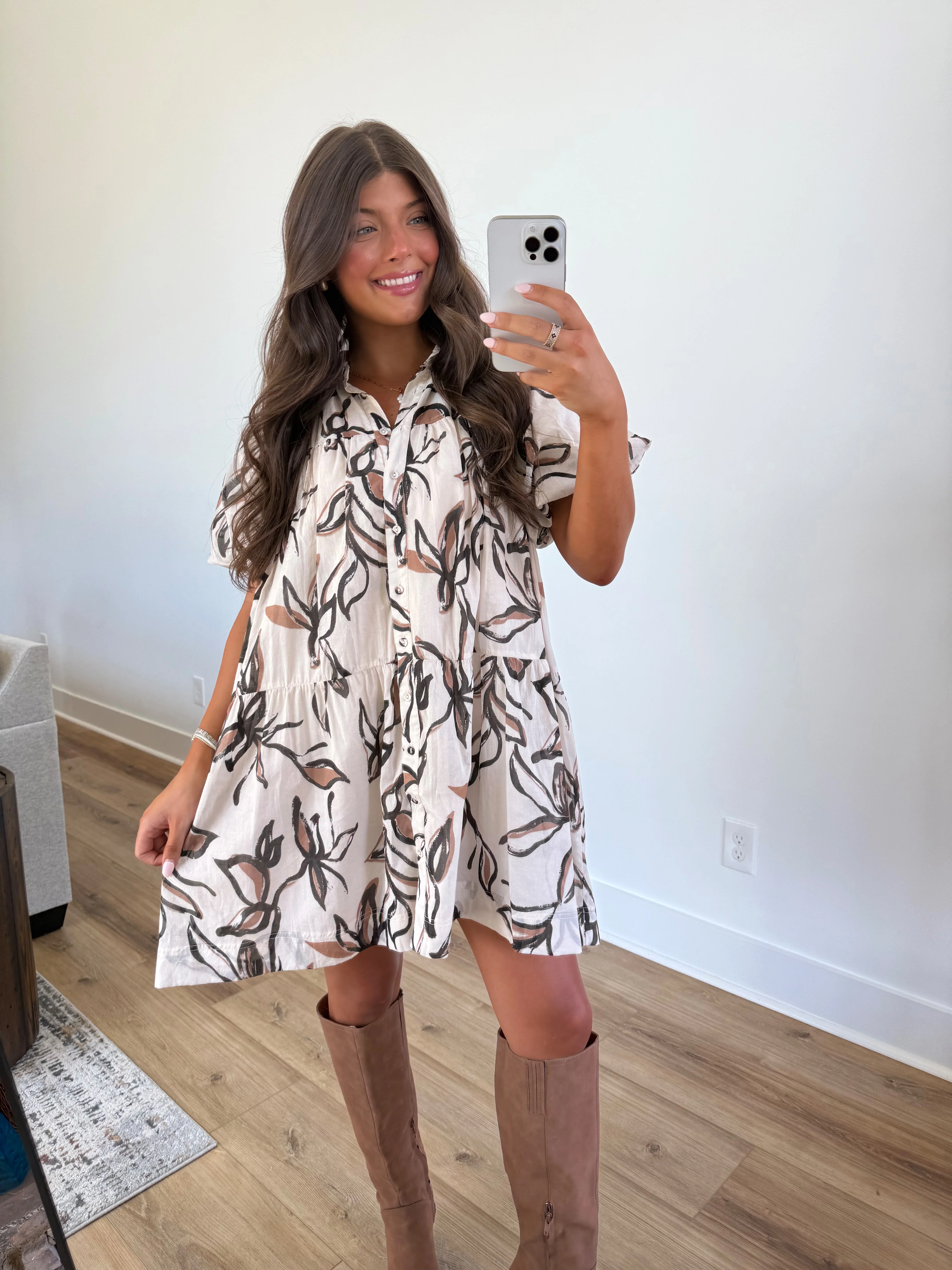 Cinnamon Leafs Mini Dress - Image 2