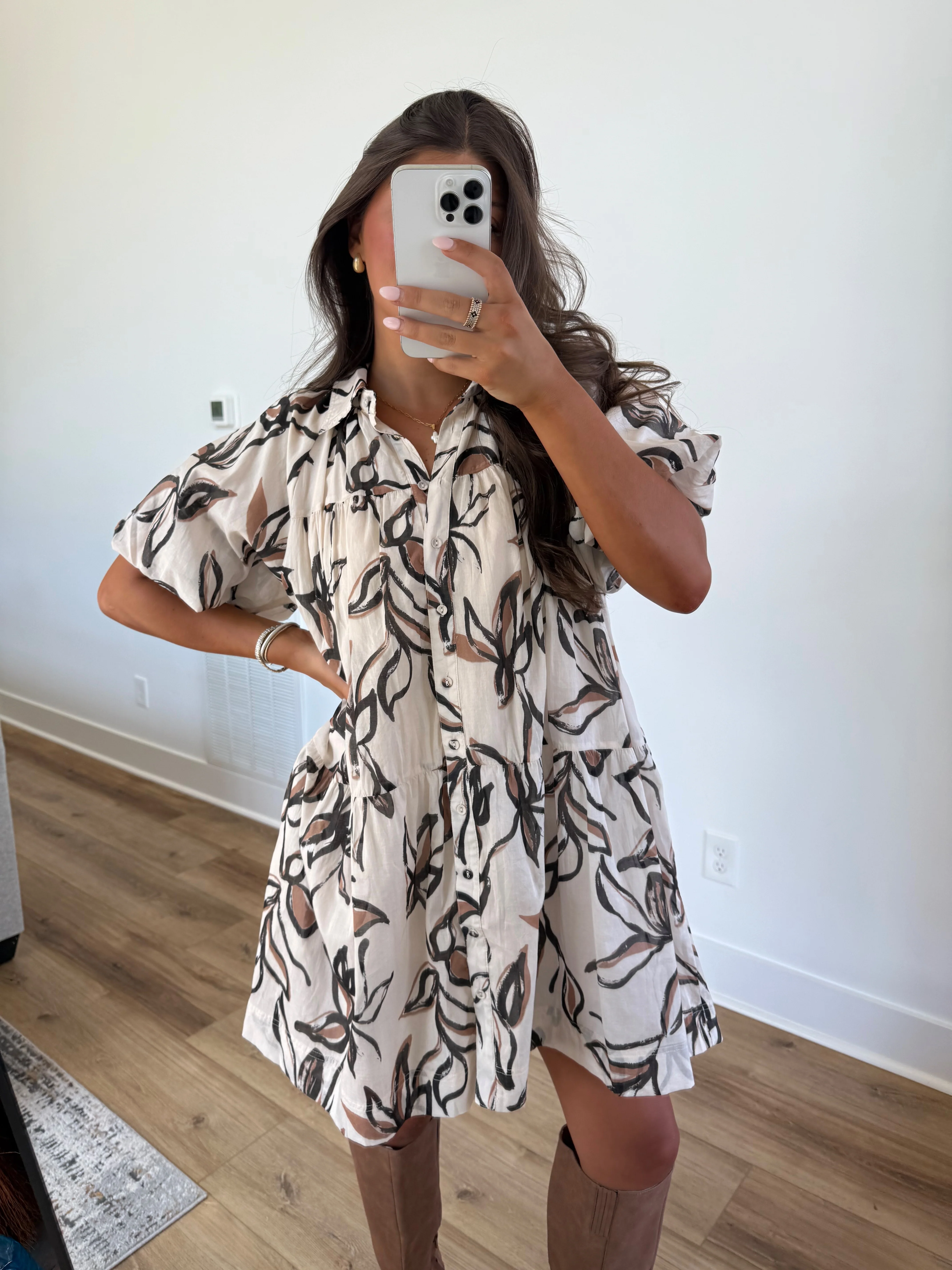 Cinnamon Leafs Mini Dress - Image 3