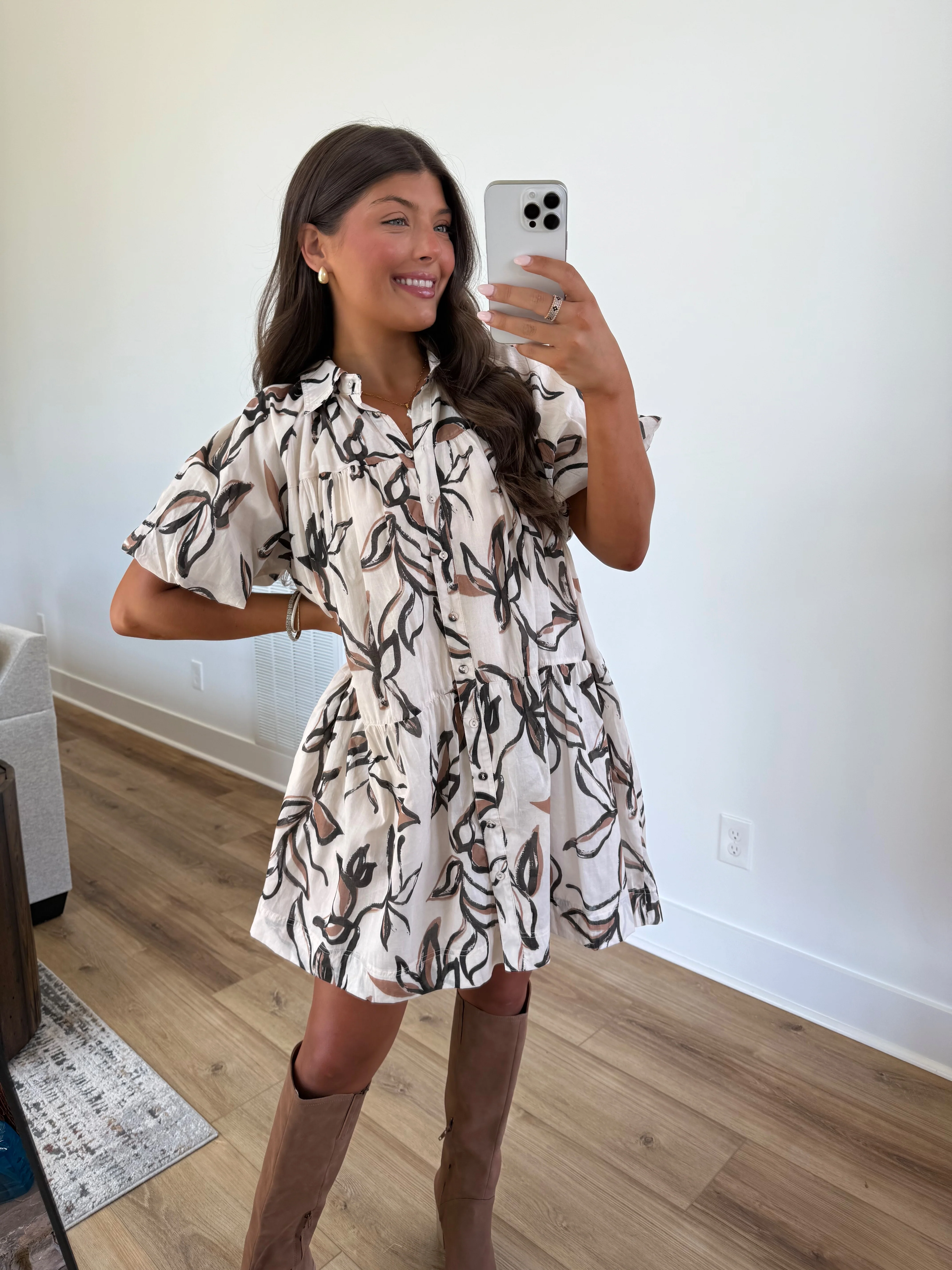 Cinnamon Leafs Mini Dress - Image 4