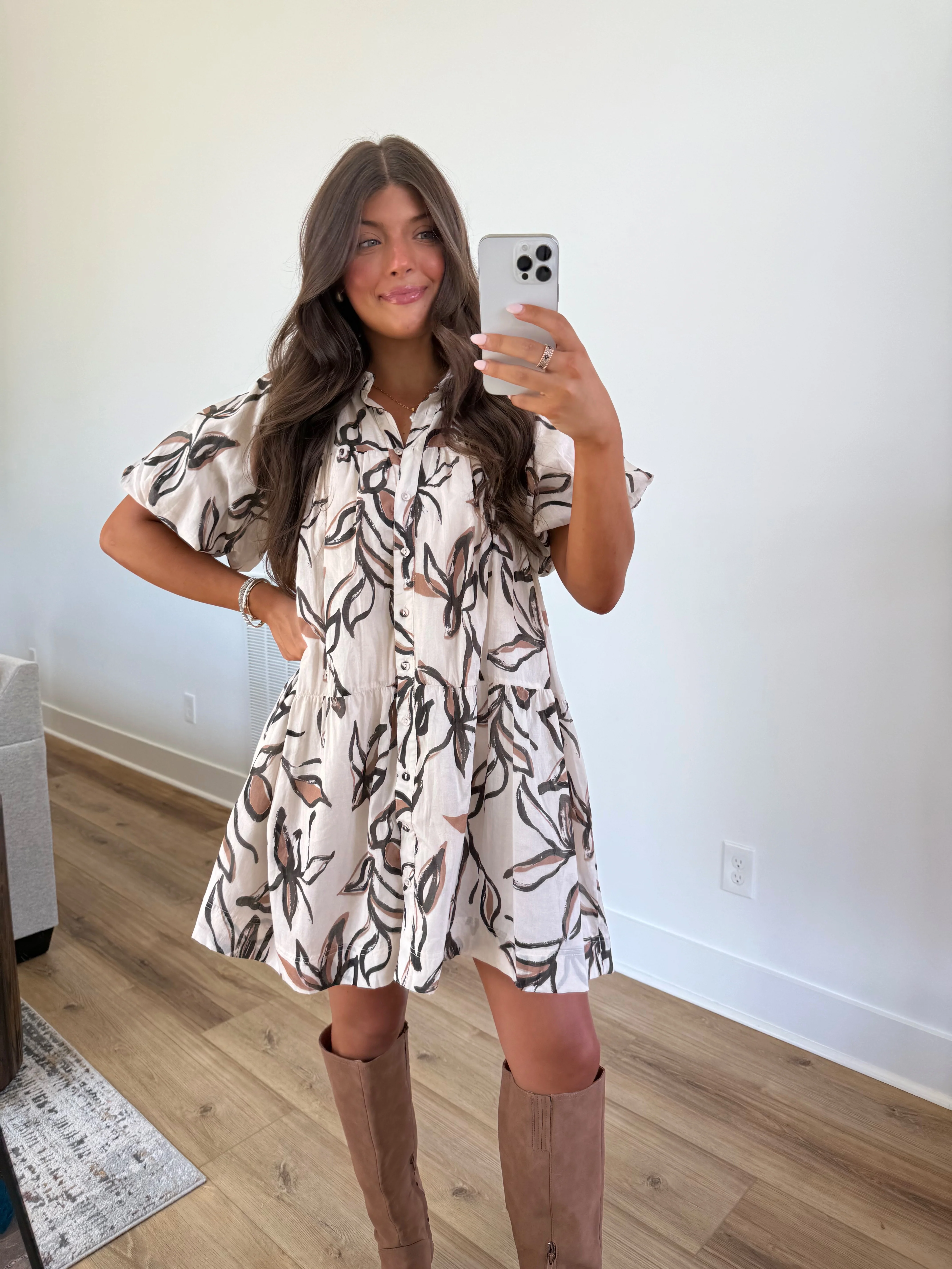 Cinnamon Leafs Mini Dress - Image 6