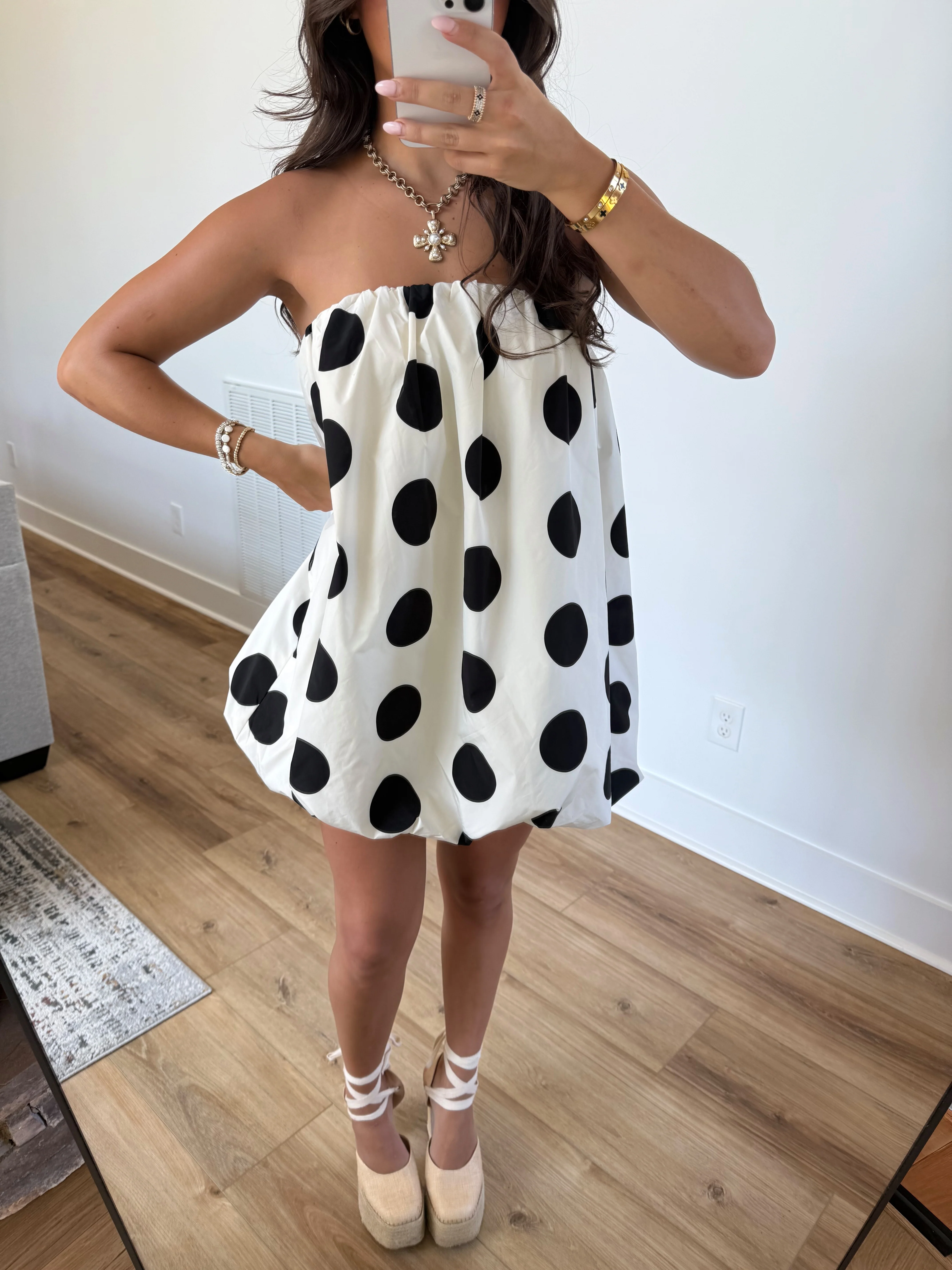 Clara Bubble Dress (Black/White) - Image 4