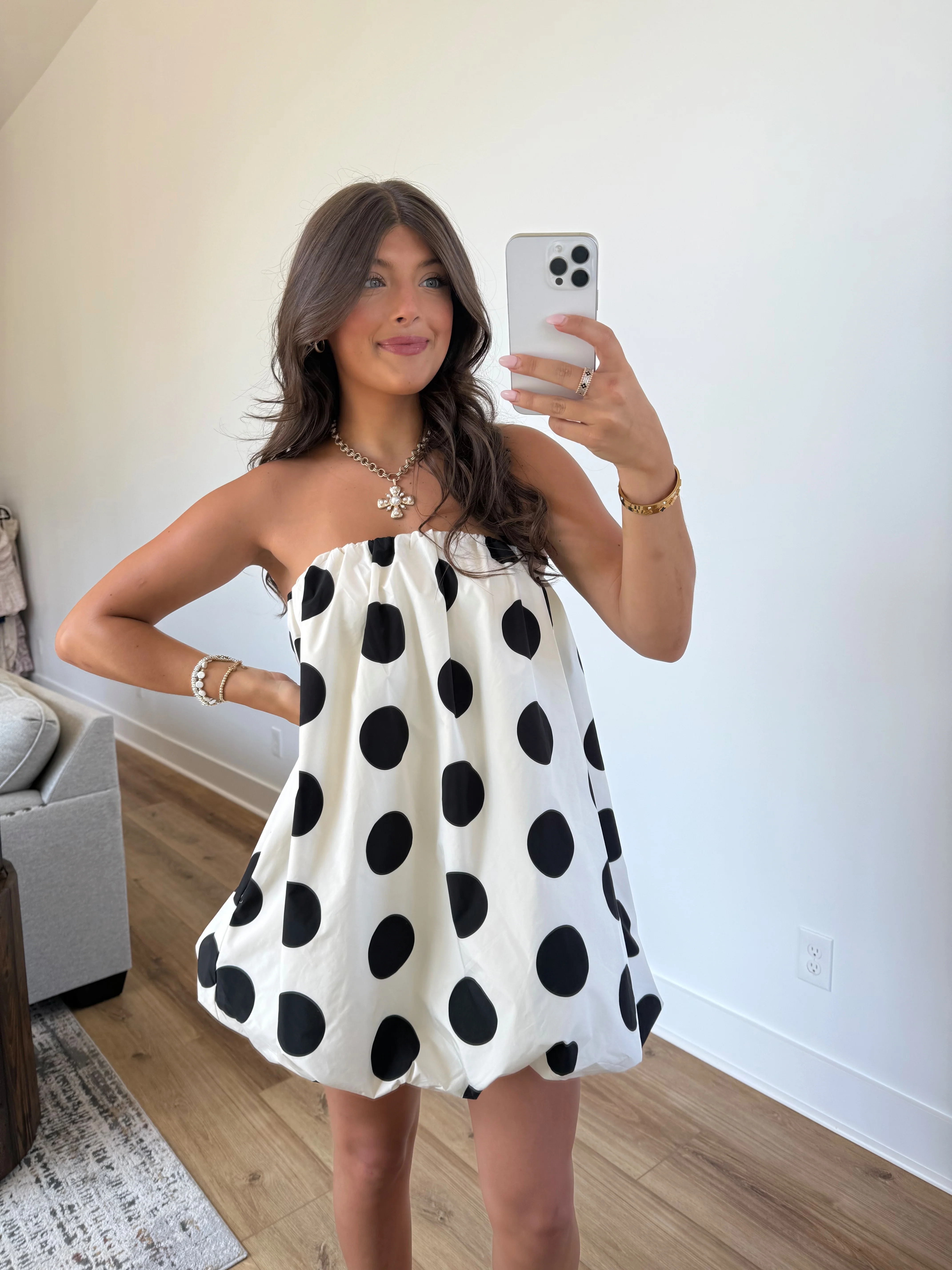 Clara Bubble Dress (Black/White) - Image 5