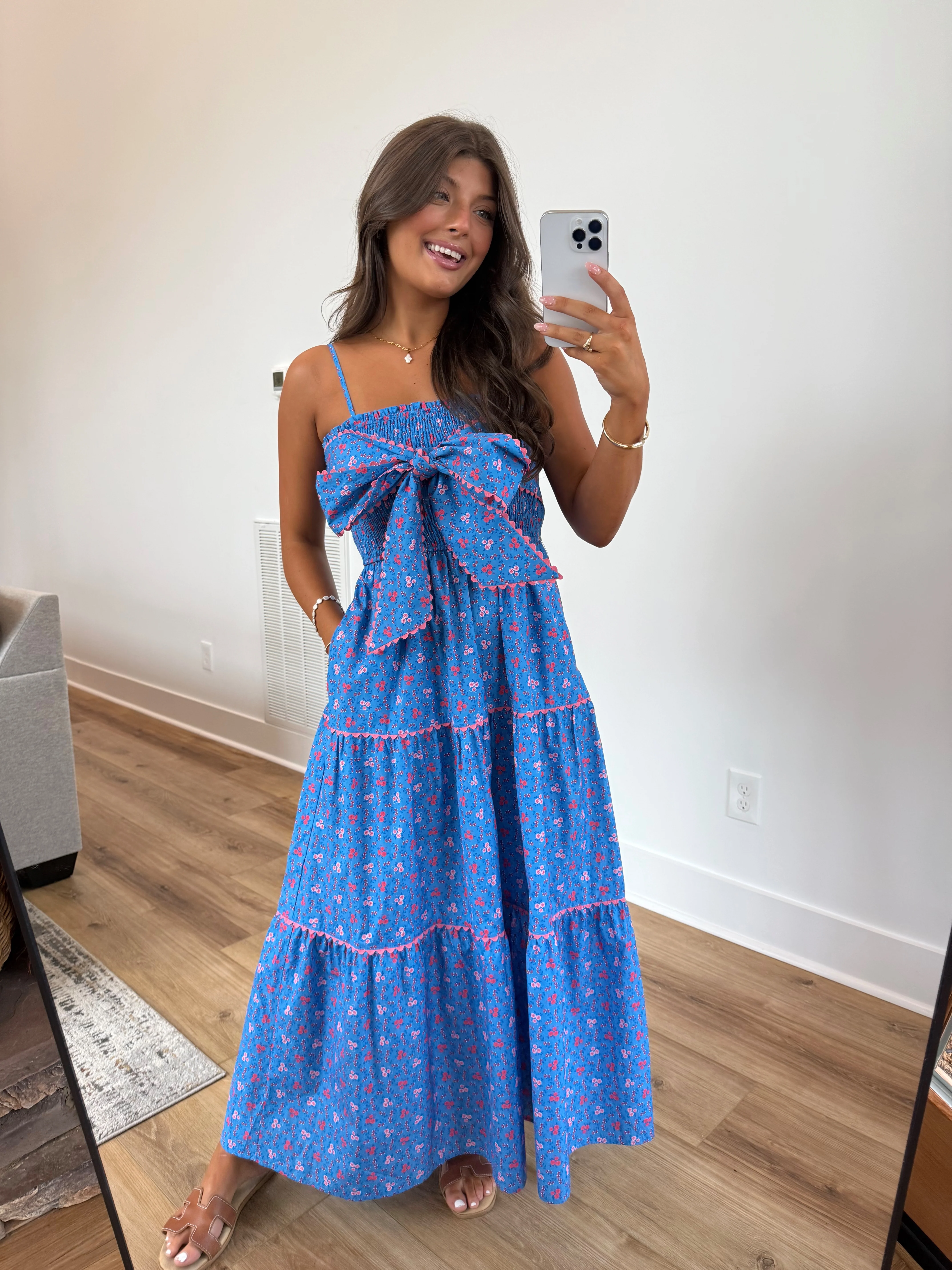 Cobalt Bow Maxi Dress - Image 7