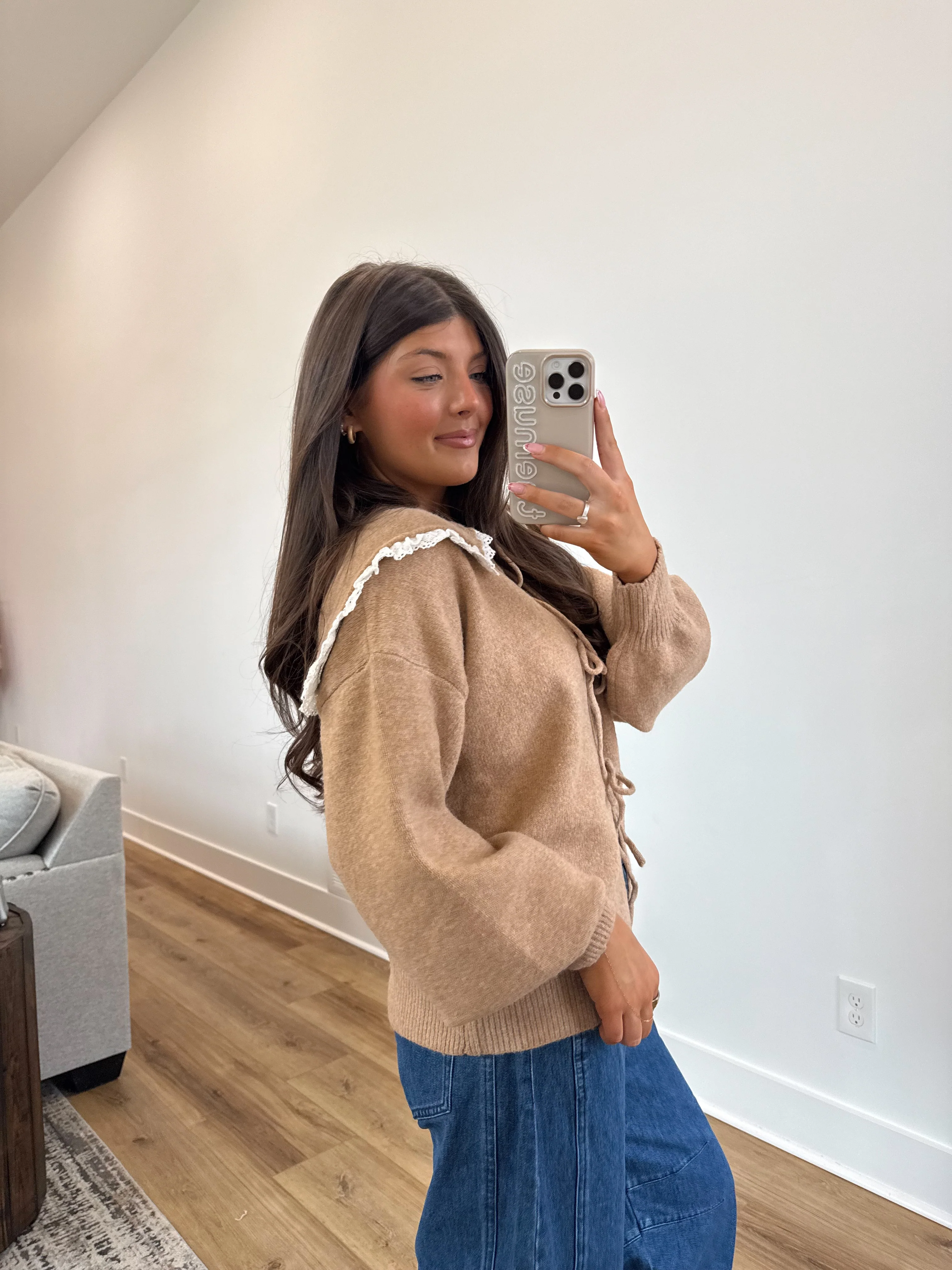 Cocoa Lace Cardigan - Image 5
