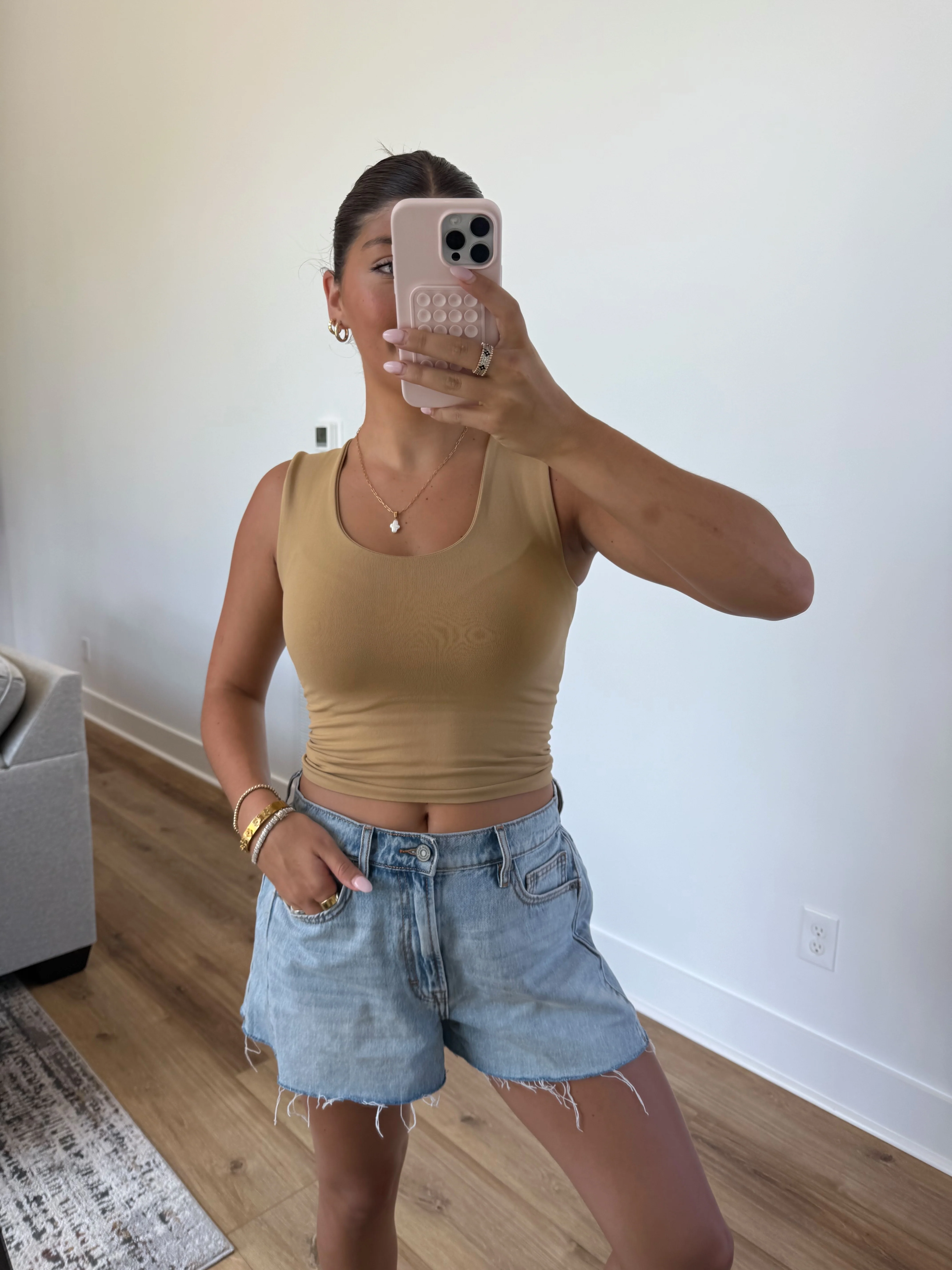 (Coffee) Double Lined Seamless Tank - Image 2